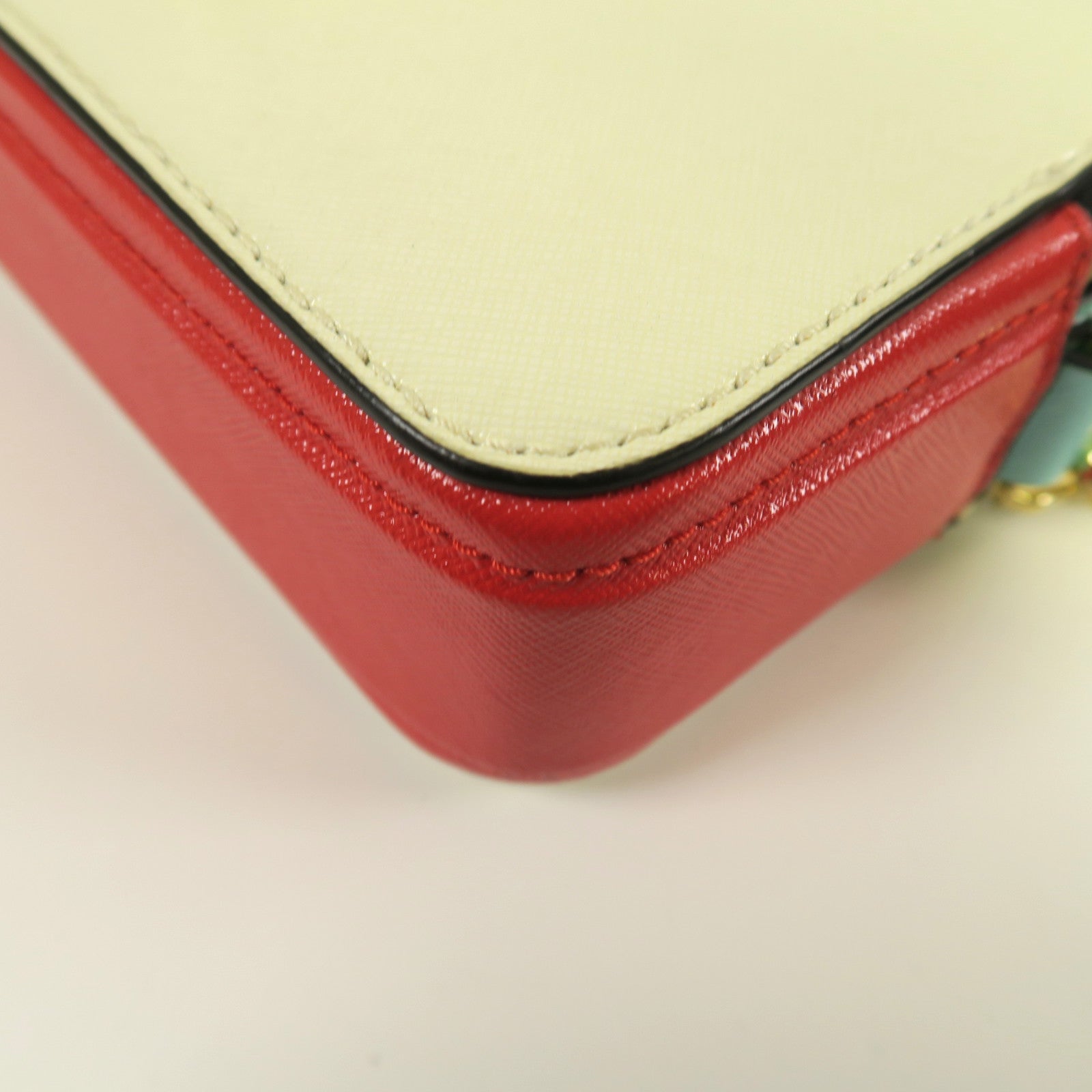 MARC JACOBS 牛皮皮革Shoulder Bag金扣肩背袋白色/藍色/紅色