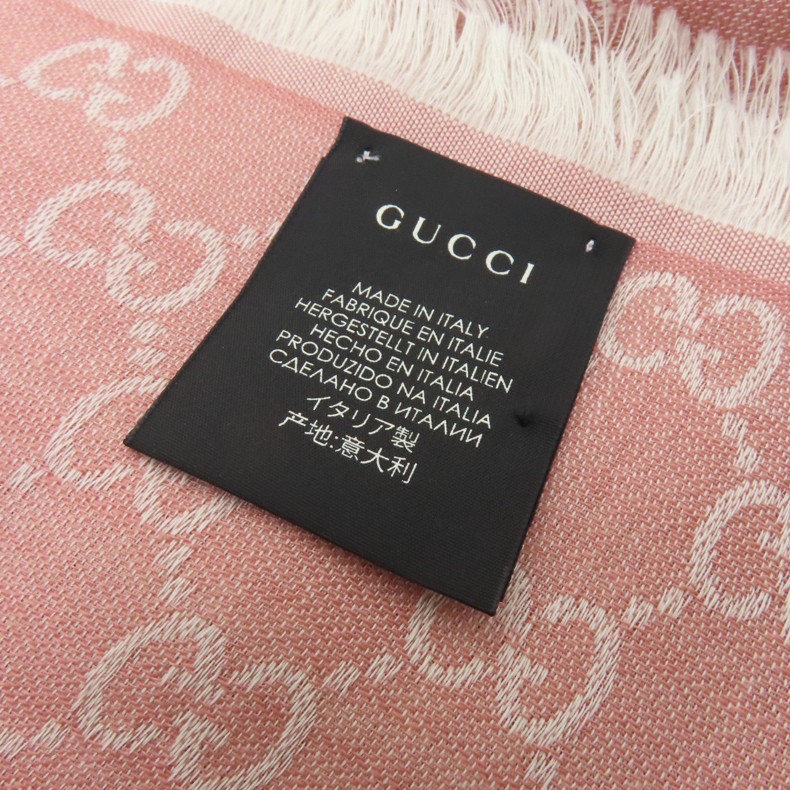 GUCCI 羊毛Scarf圍巾粉紅色