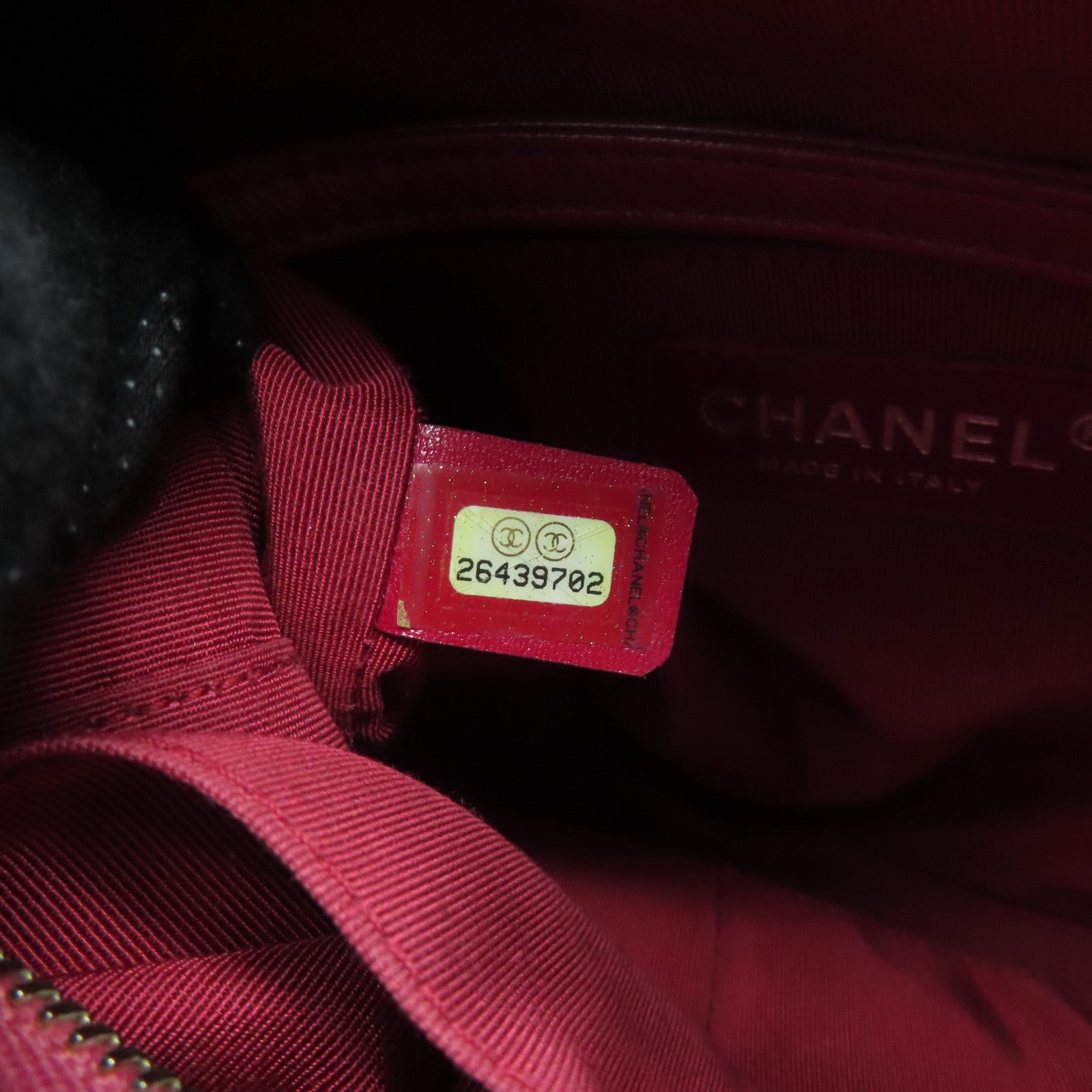 CHANEL 斜紋牛皮皮革Gabrielle金扣鏈帶肩背袋粉紅色