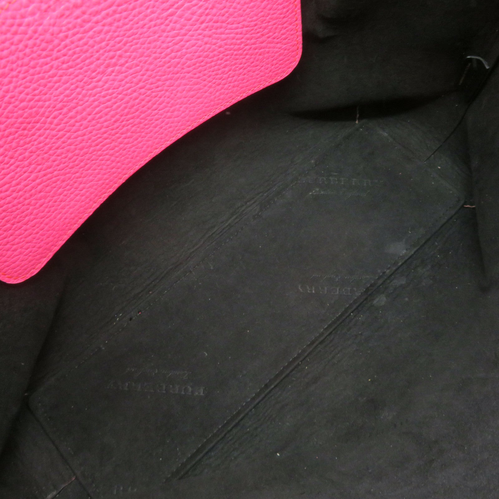 BURBERRY牛皮皮革Tote Bag肩背袋亮粉色
