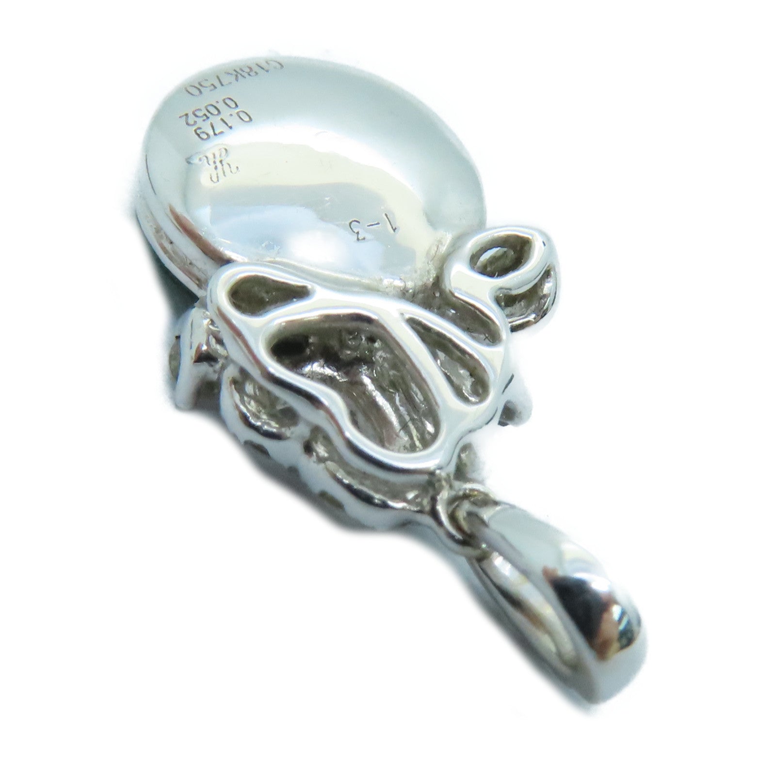 JEWELRY 18K白金Dia Jade 0.179ct/0.052ct吊飾翡翠