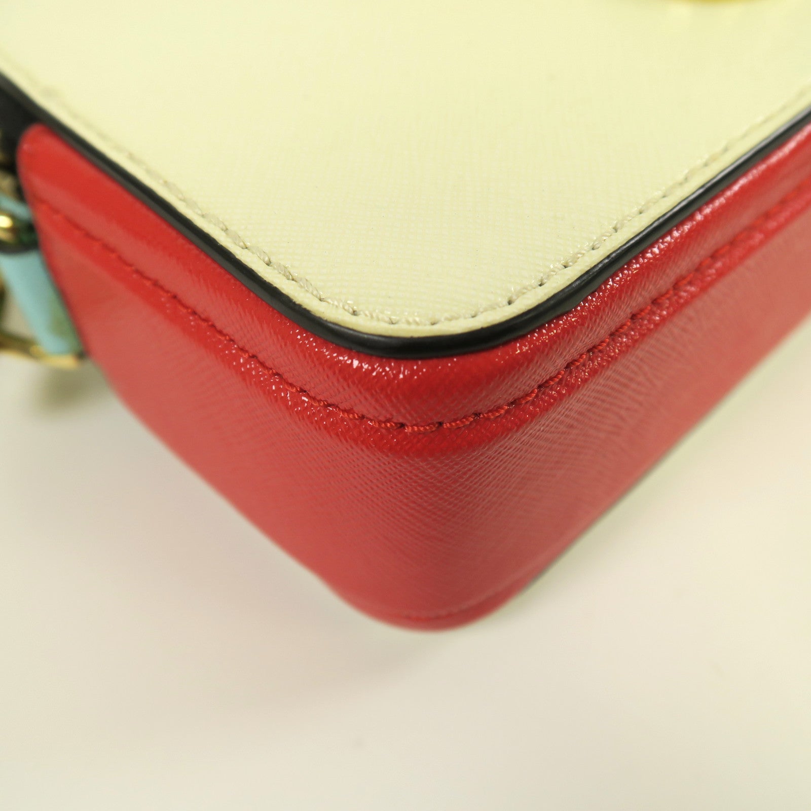 MARC JACOBS 牛皮皮革Shoulder Bag金扣肩背袋白色/藍色/紅色
