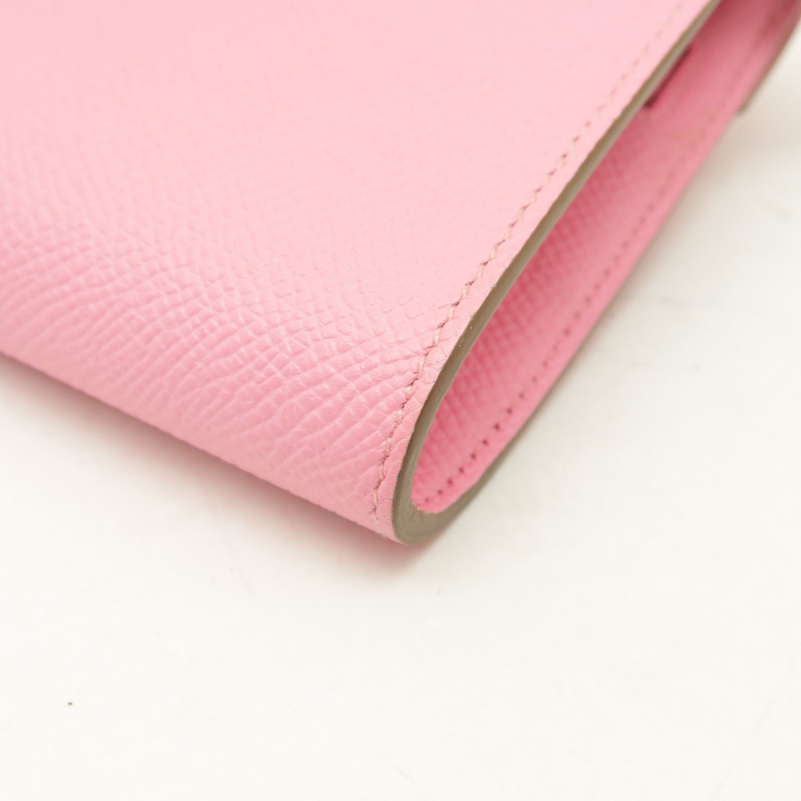 HERMES Epsom皮革Kelly To Go銀扣肩背袋Rose Confetti粉紅色