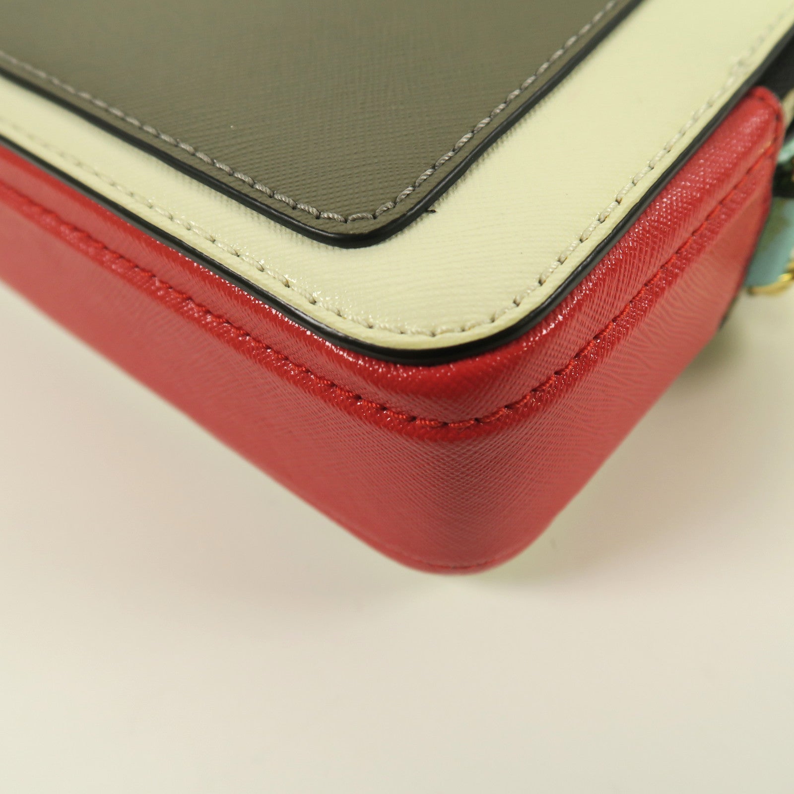 MARC JACOBS 牛皮皮革Shoulder Bag金扣肩背袋白色/藍色/紅色