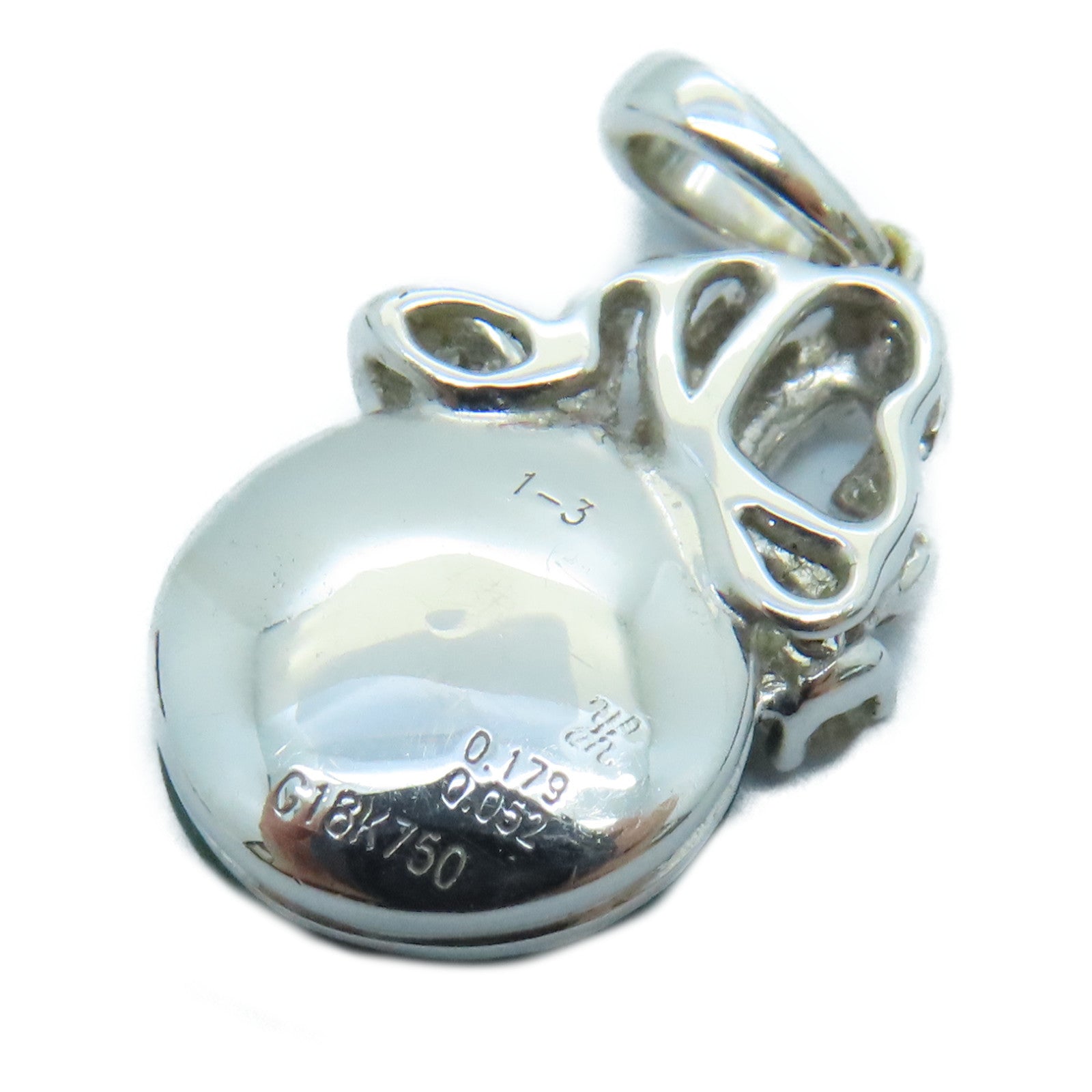 JEWELRY 18K白金Dia Jade 0.179ct/0.052ct吊飾翡翠
