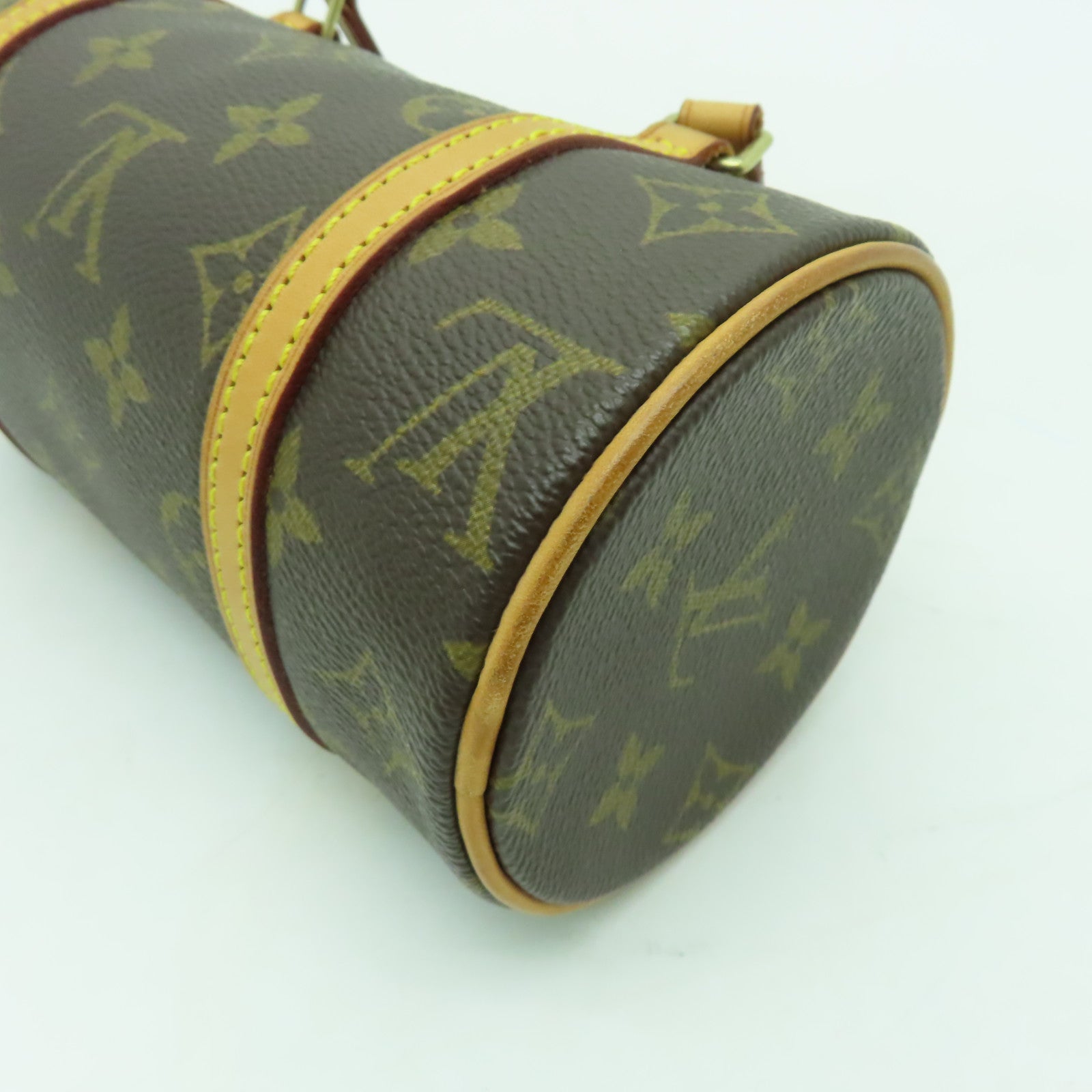 LOUIS VUITTON Monogram Papillon金扣手挽袋啡色