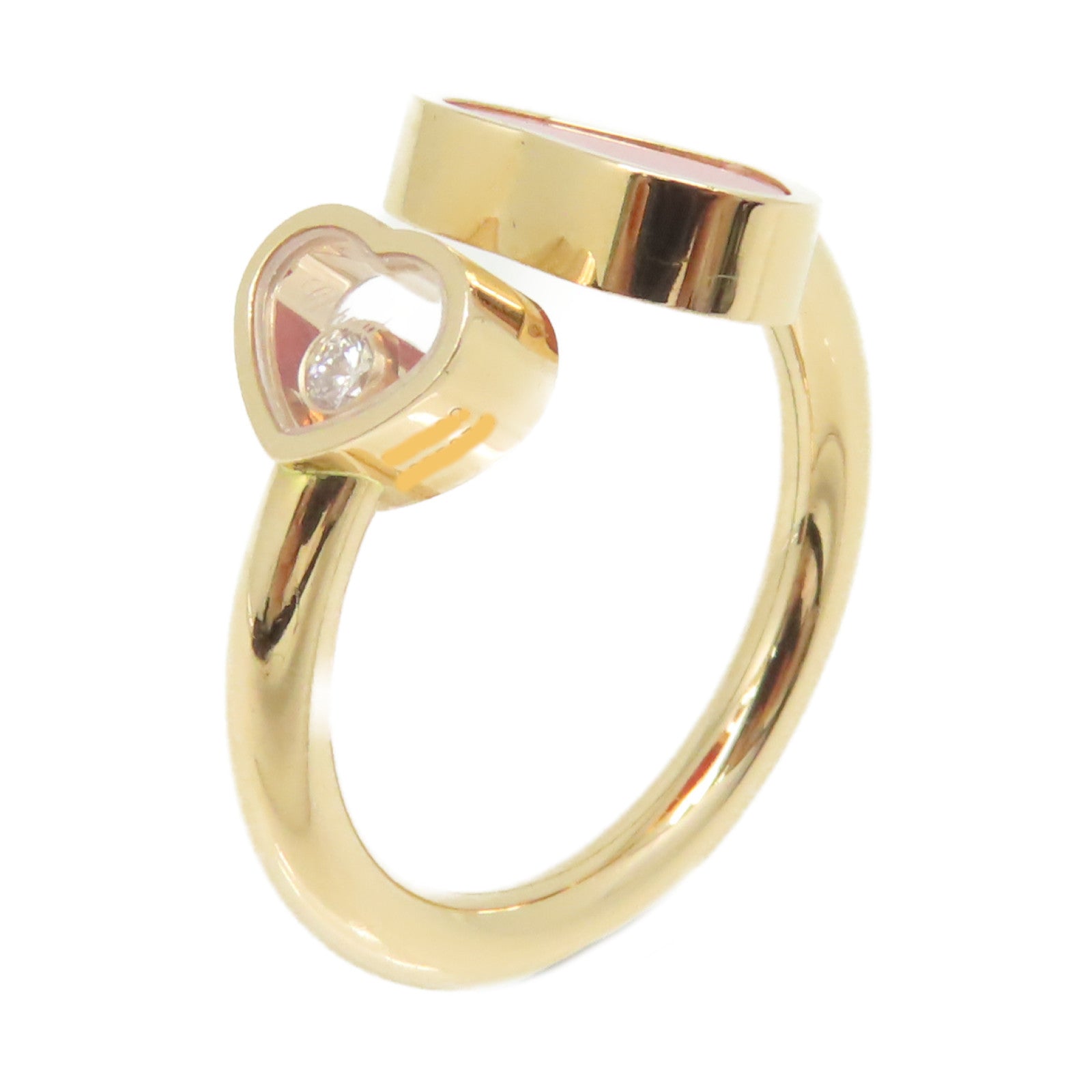 Chopard 18K玫瑰金Happy Heart Ring 0.04ct鑽石戒指US#5.5