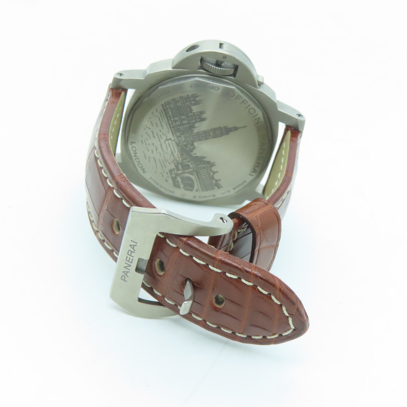 PANERAI Luminor Marina鳄鱼皮革带/不锈钢手表自动机芯黑色