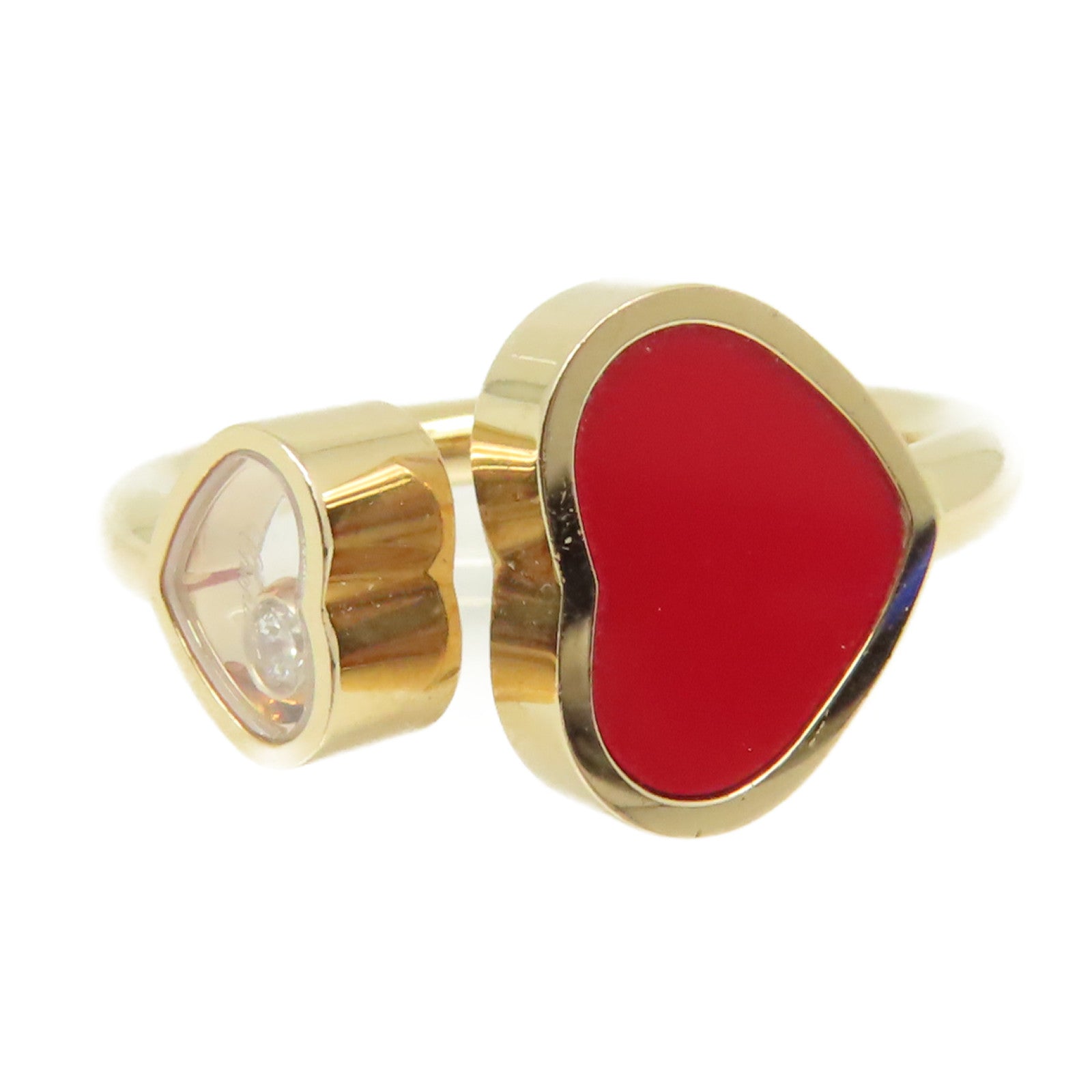 Chopard 18K玫瑰金Happy Heart Ring 0.04ct鑽石戒指US#5.5