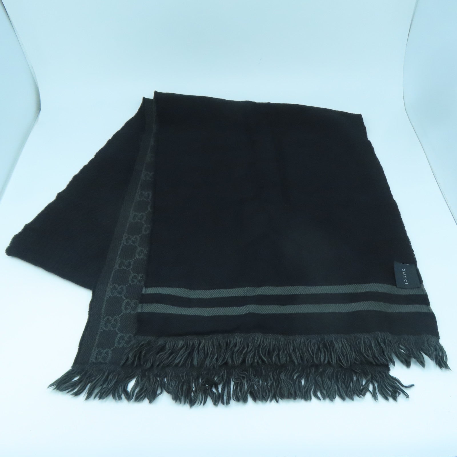 GUCCI Wool Scarf Scarf Black
