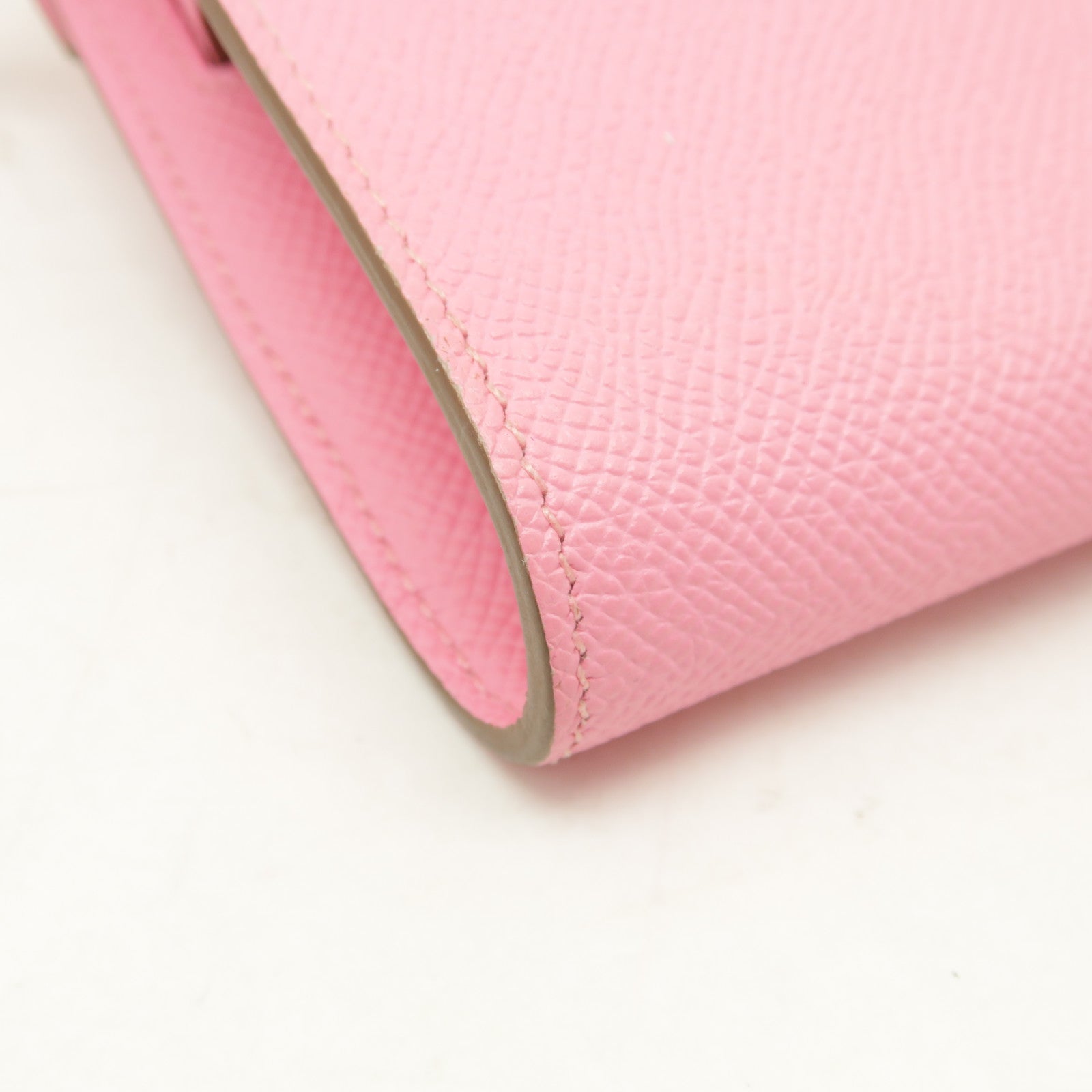 HERMES Epsom皮革Kelly To Go銀扣肩背袋Rose Confetti粉紅色