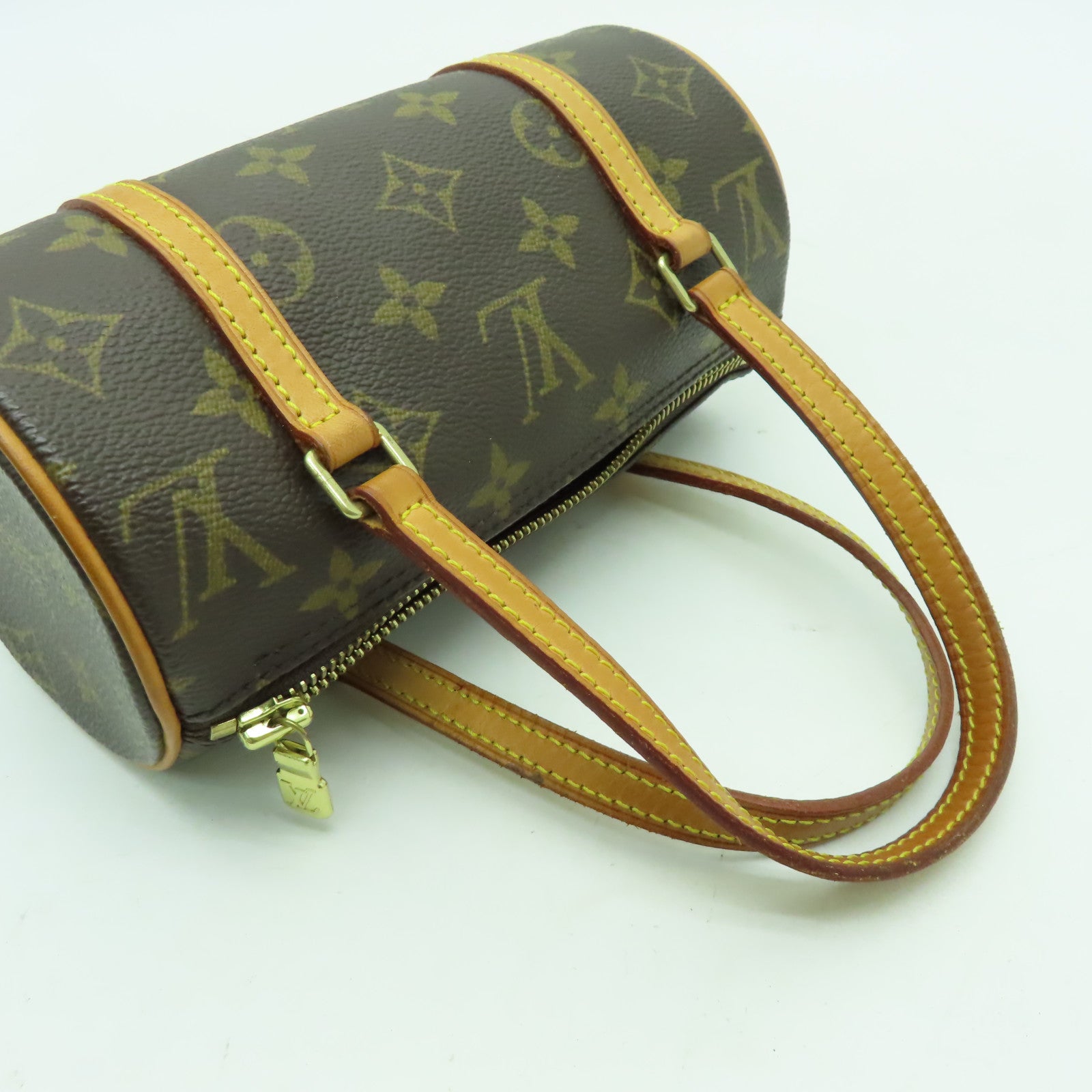 LOUIS VUITTON Monogram Papillon金扣手挽袋啡色