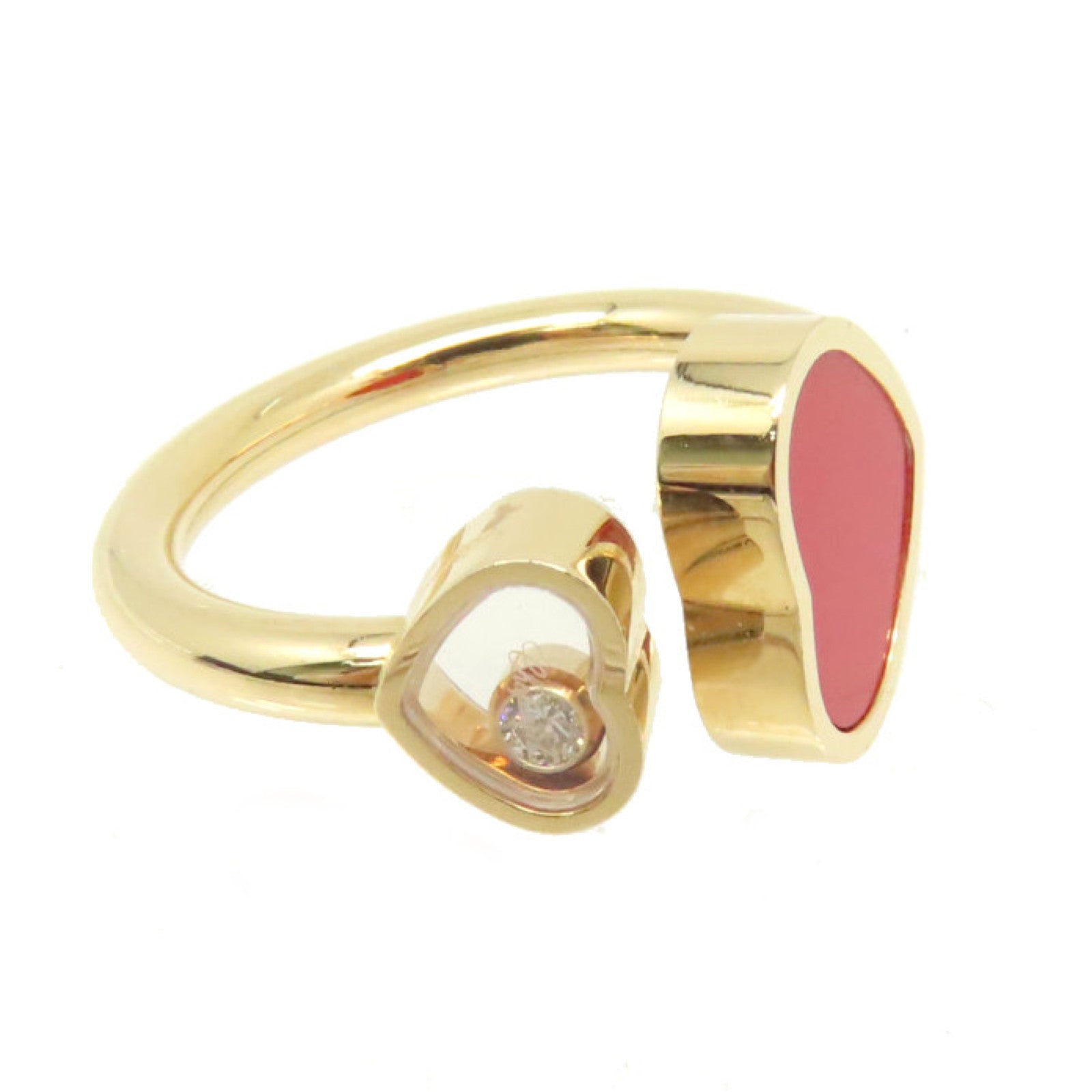 Chopard 18K玫瑰金Happy Heart Ring 0.04ct鑽石戒指US#5.5