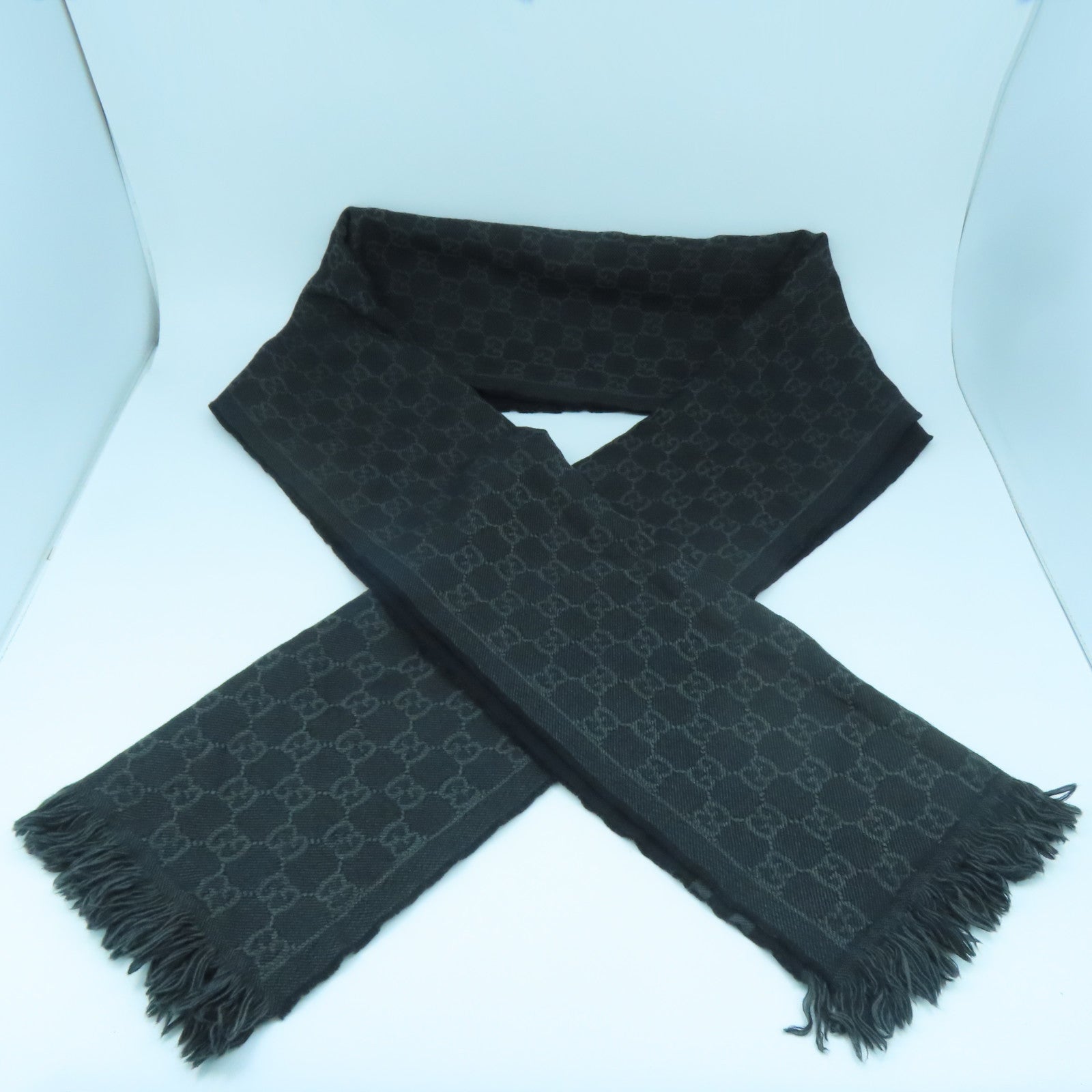 GUCCI Wool Scarf Scarf Black