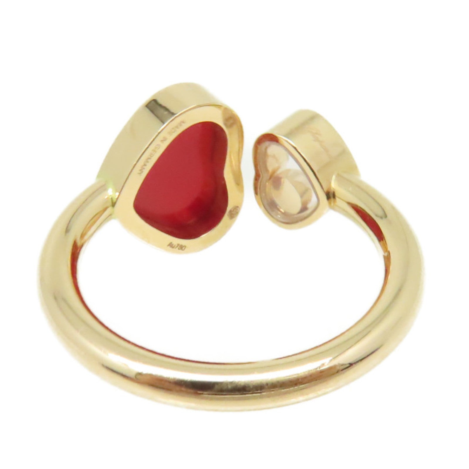 Chopard 18K玫瑰金Happy Heart Ring 0.04ct鑽石戒指US#5.5