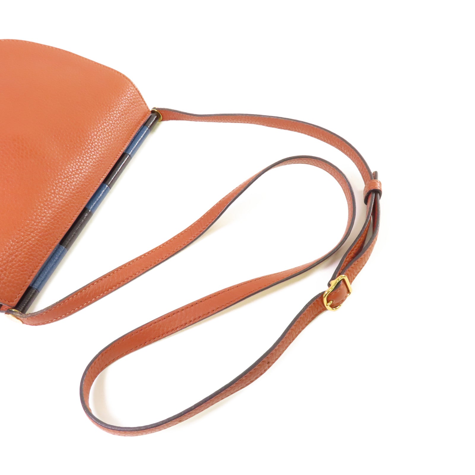 HERMES Clemence皮革Sac Saut 25 Shoulder Bag金扣肩背袋6C Cuivre/南瓜色