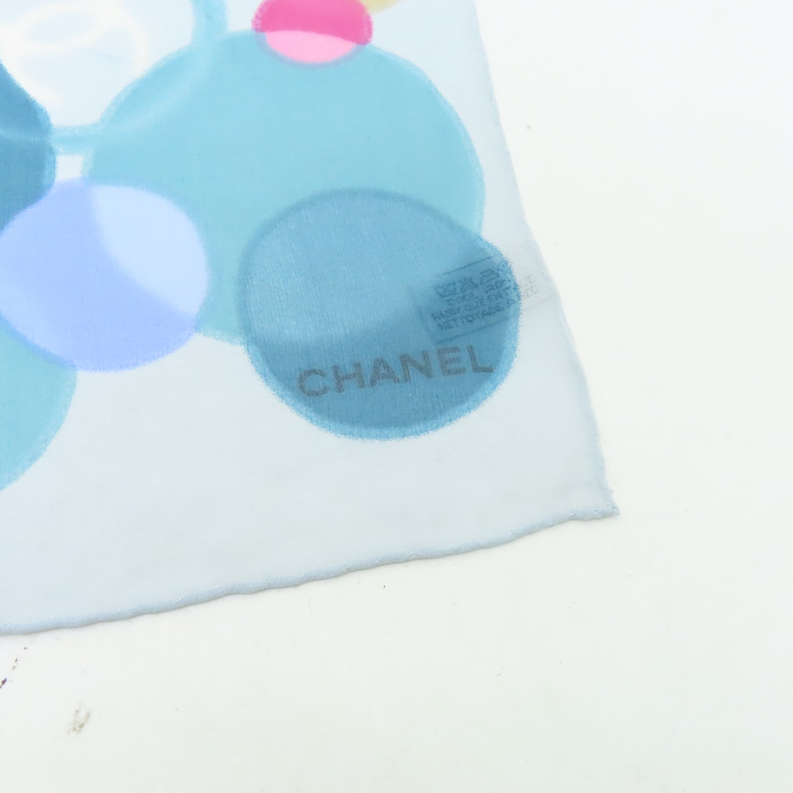 CHANEL 絲質Vintage Scarf圍巾藍色/粉紅色/啡色