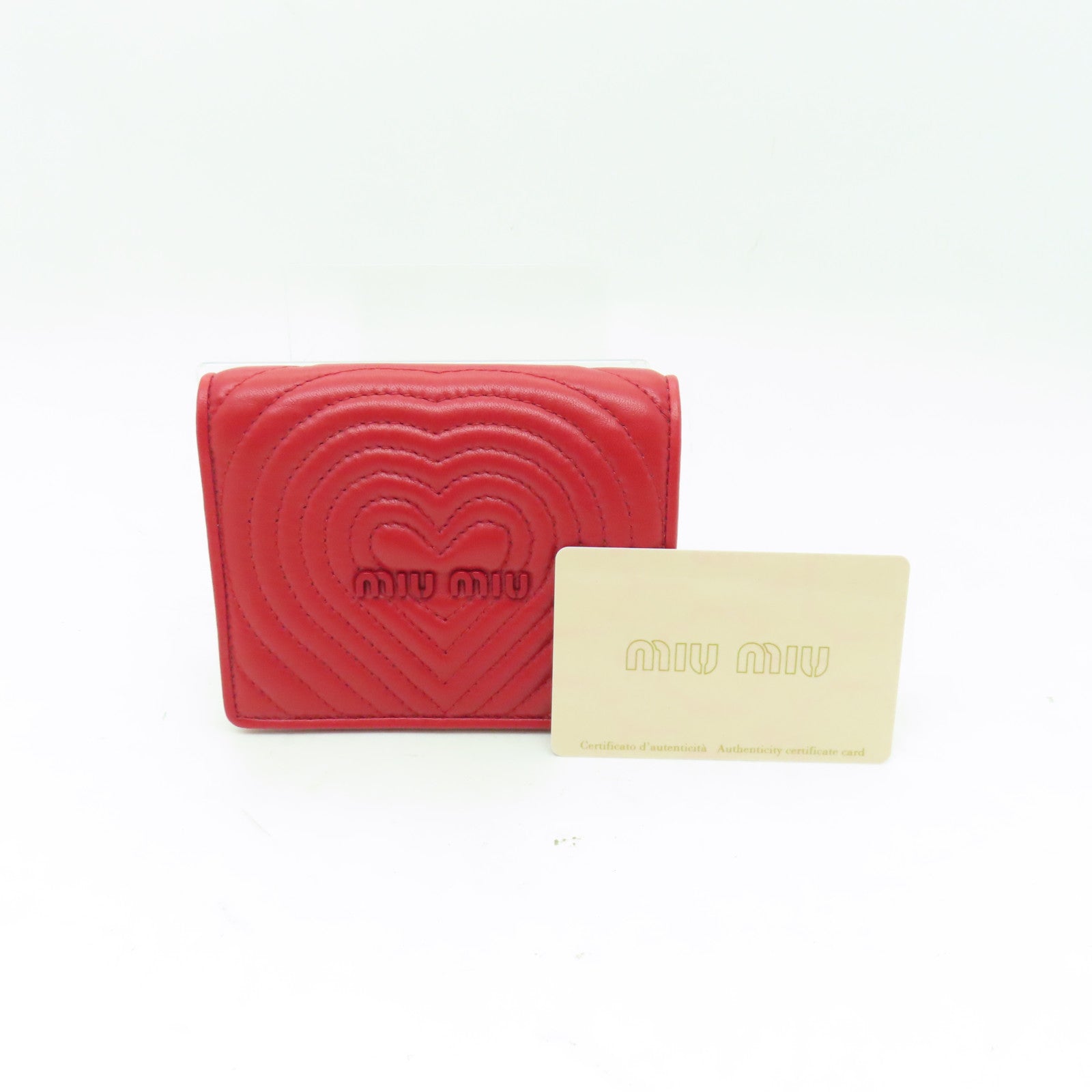 Miu Miu 羊皮皮革Wallet金扣錢包紅色