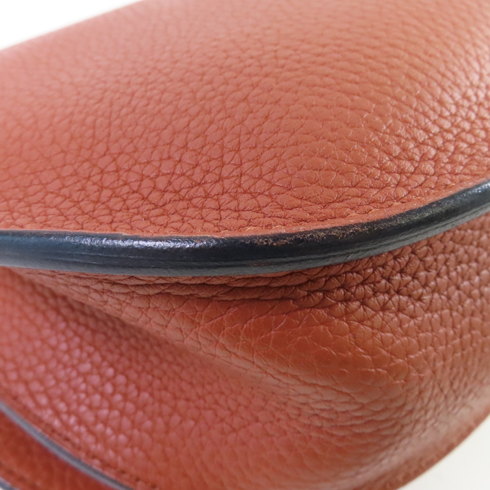 HERMES Clemence皮革Sac Saut 25 Shoulder Bag金扣肩背袋6C Cuivre/南瓜色