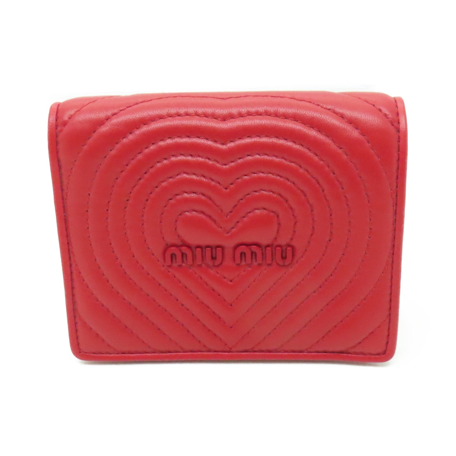 Miu Miu 羊皮皮革Wallet金扣錢包紅色