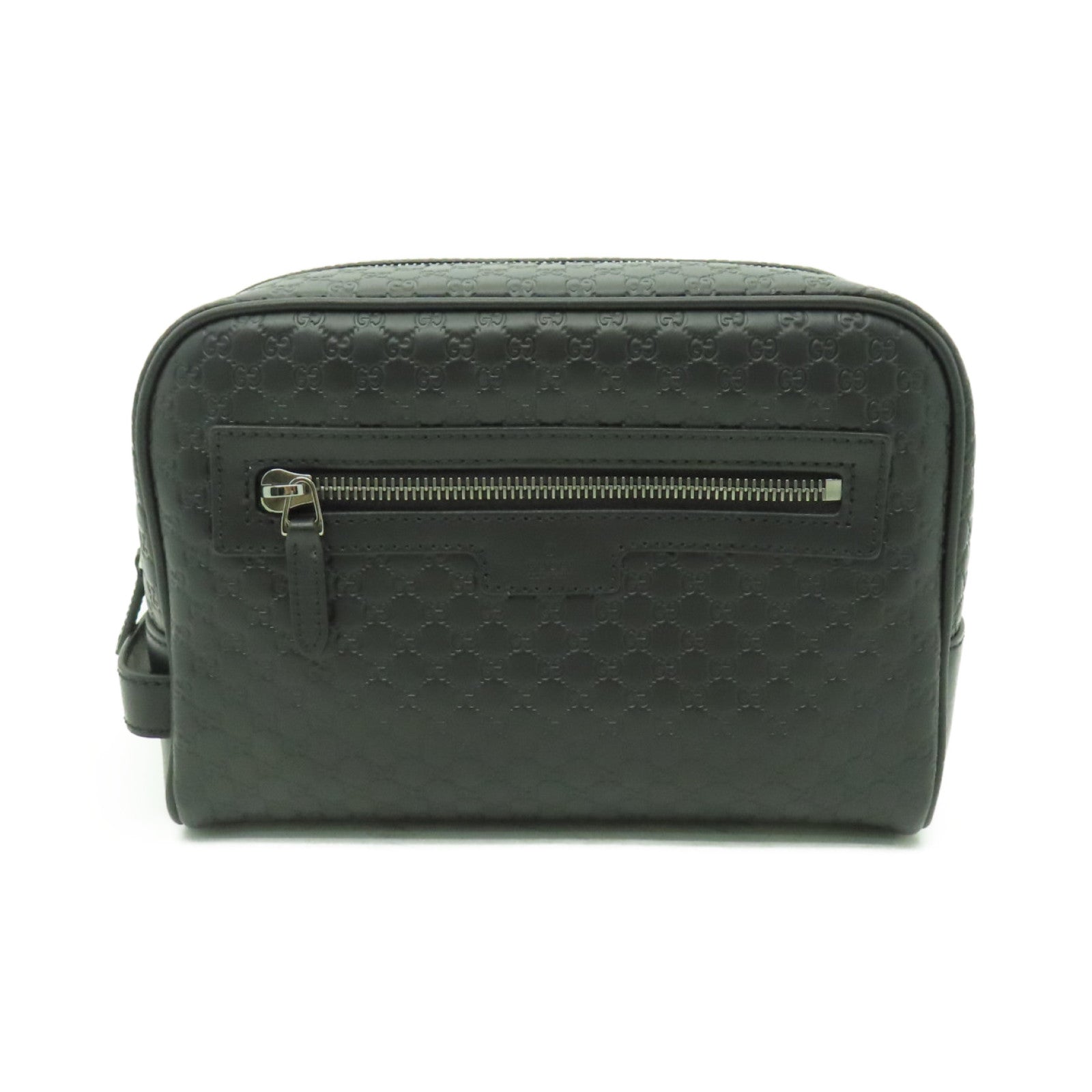 GUCCI 牛皮皮革Clutch Bag銀扣手拿包黒色