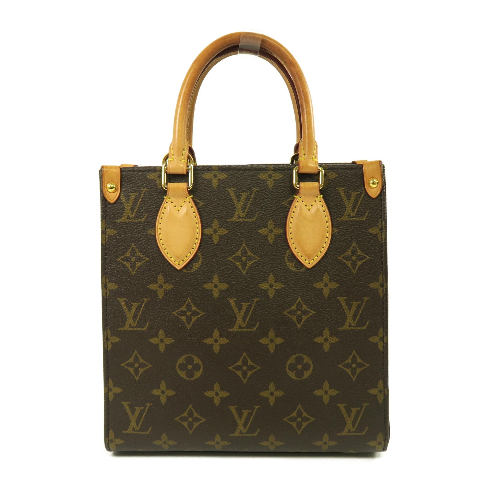 LOUIS VUITTON Monogram Sac Plat BB金扣手挽肩背兩用袋啡色