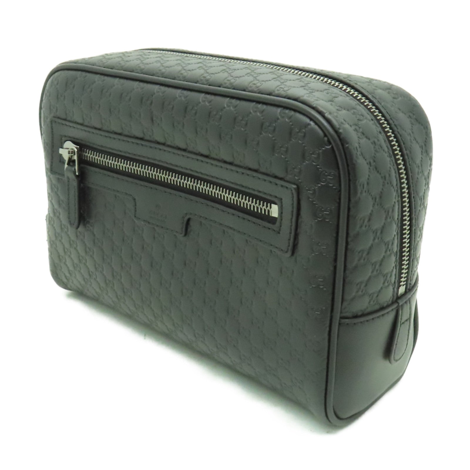 GUCCI 牛皮皮革Clutch Bag銀扣手拿包黒色