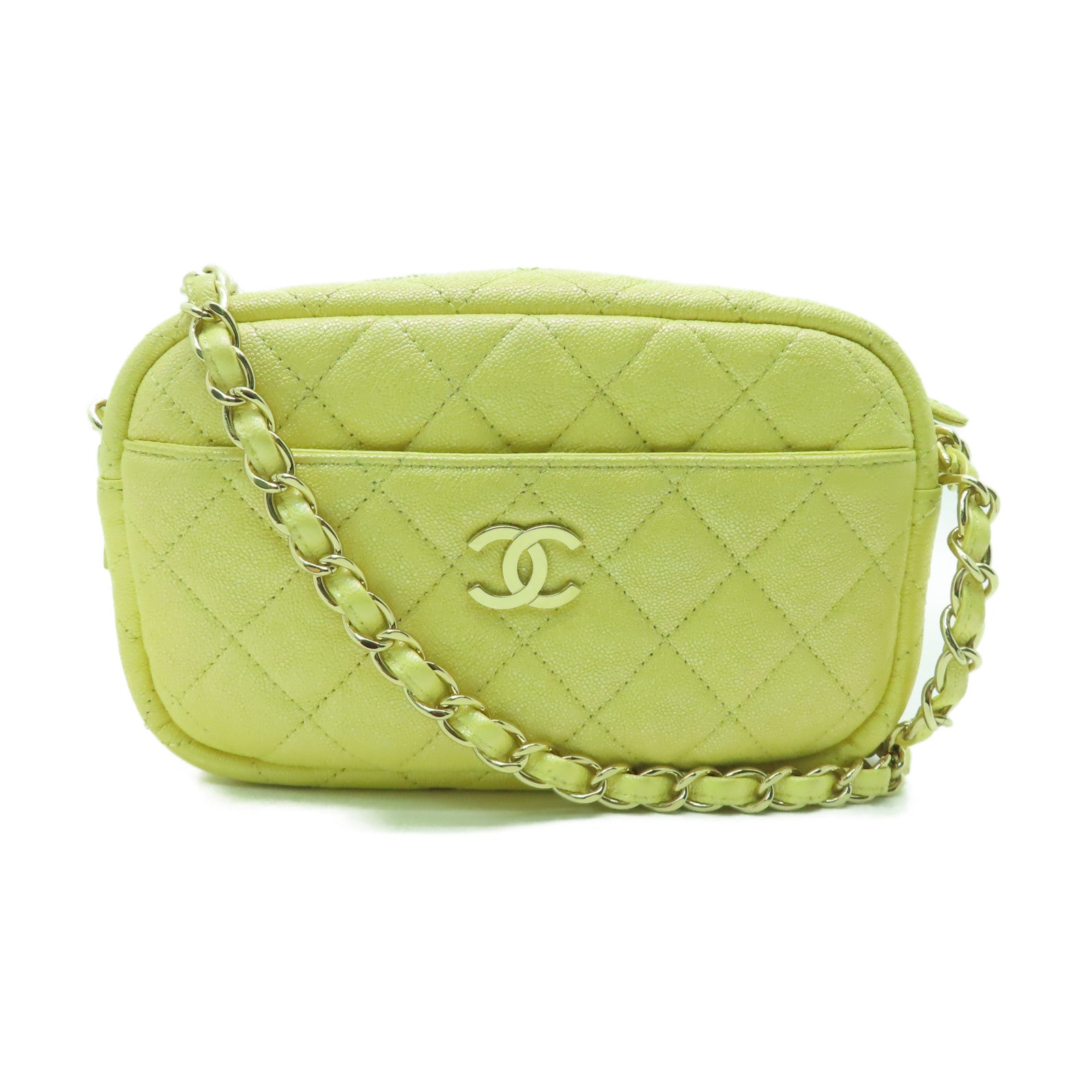 CHANEL 【激減優惠】菱格Caviar皮革Chain Shoulder金扣肩背袋