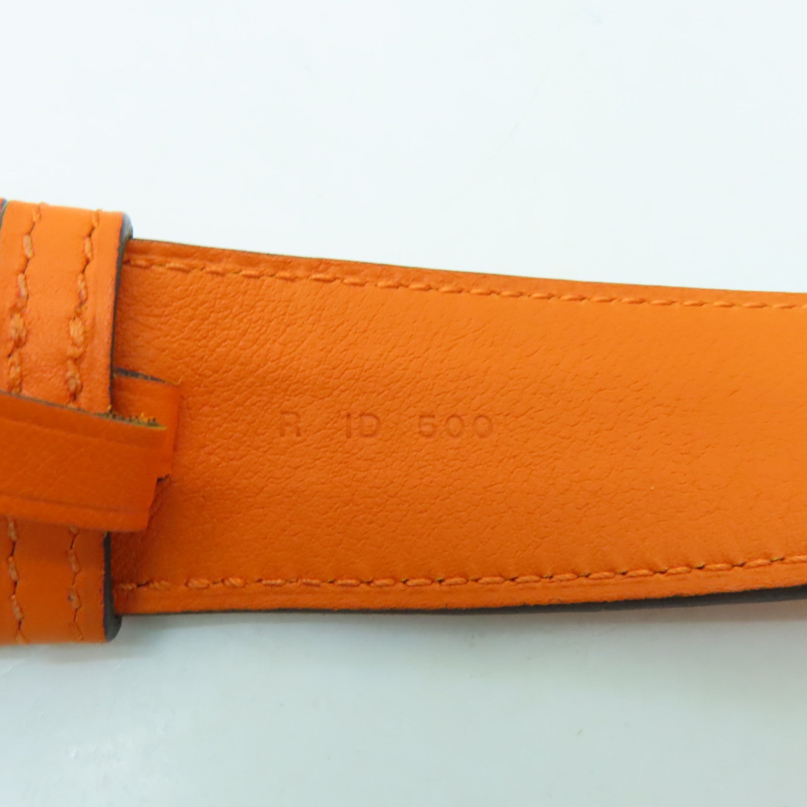 HERMES Swift皮革Belt 90cm银扣皮带橙色