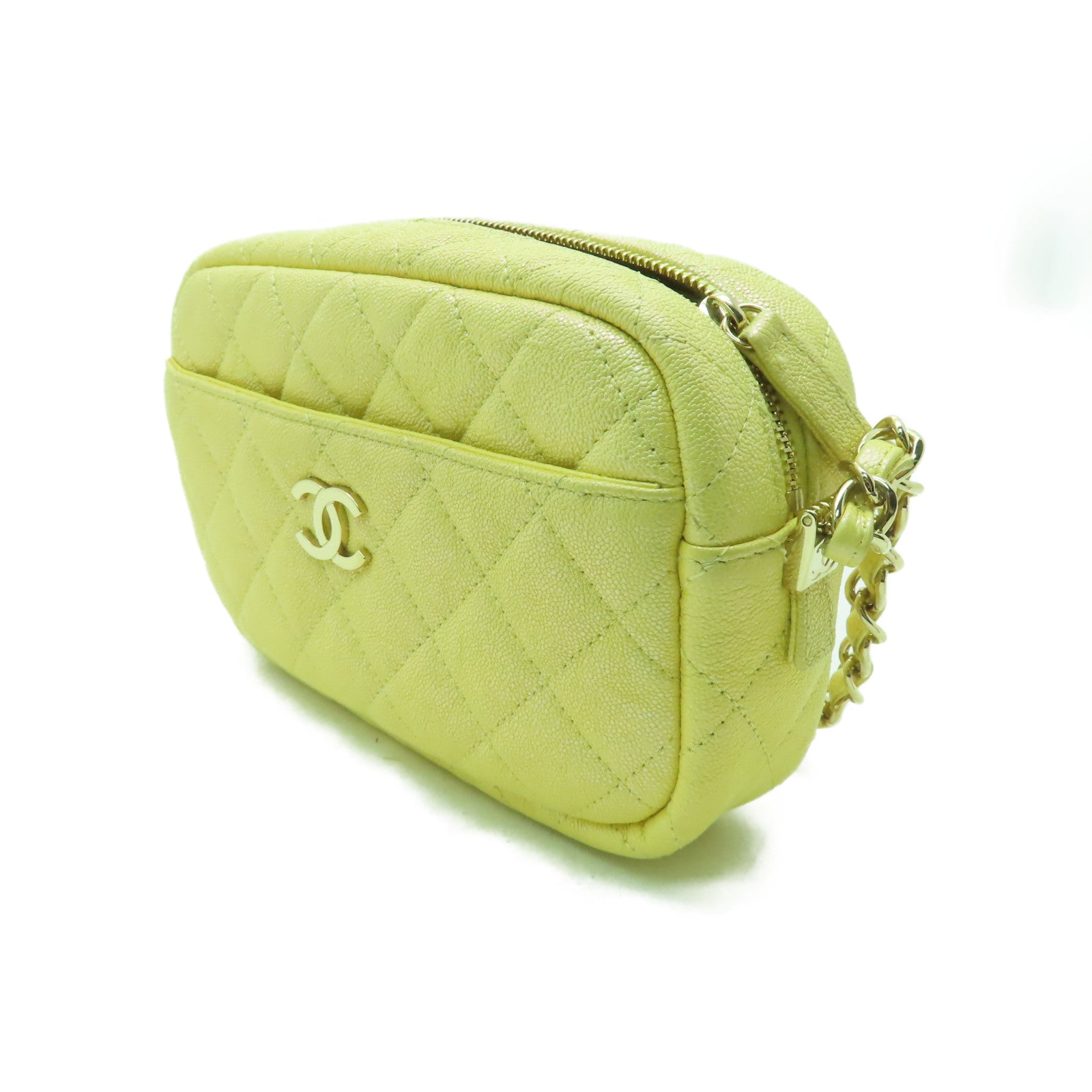 CHANEL 【激減優惠】菱格Caviar皮革Chain Shoulder金扣肩背袋