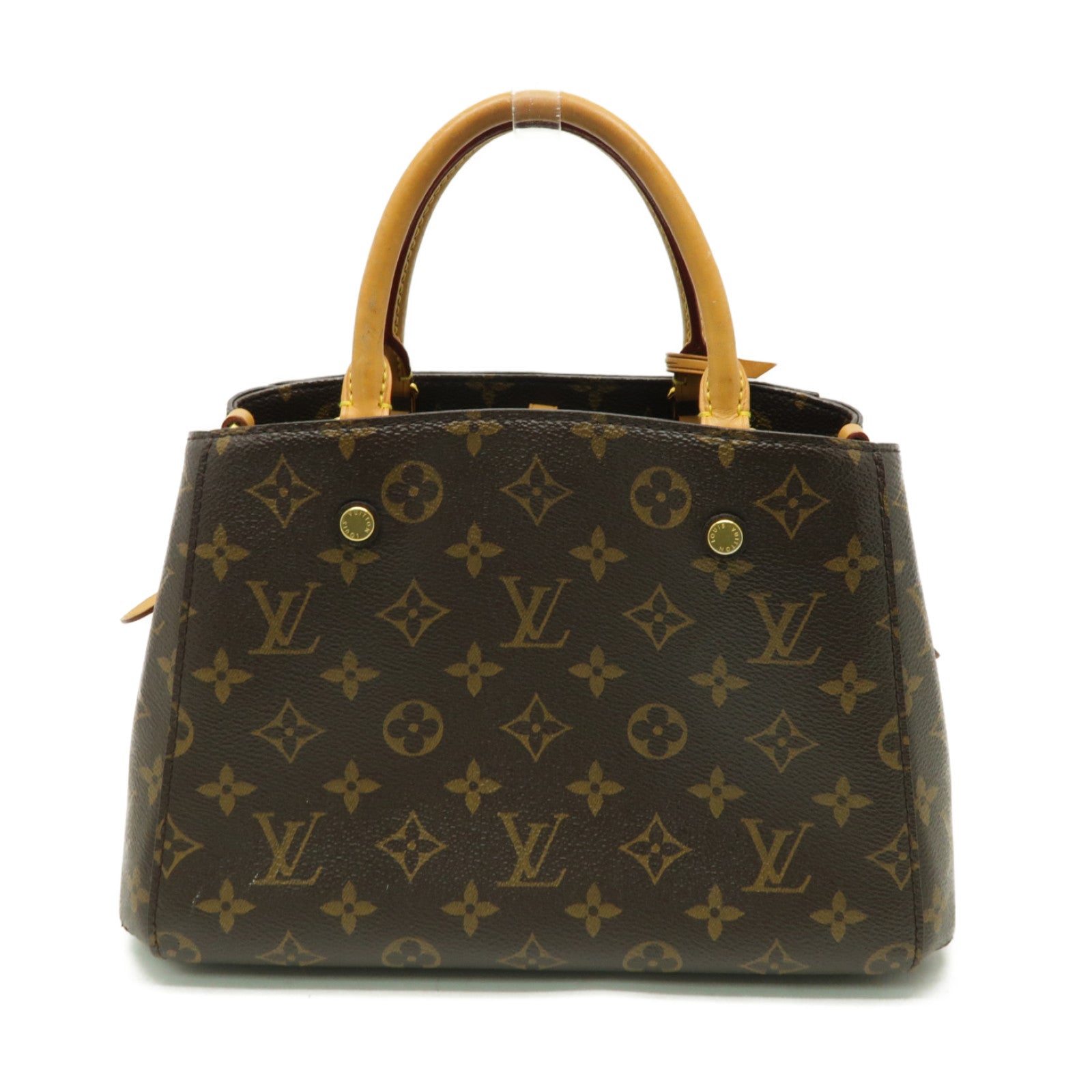 LOUIS VUITTON Monogram Montaigne BB金扣手挽肩背兩用袋棕色