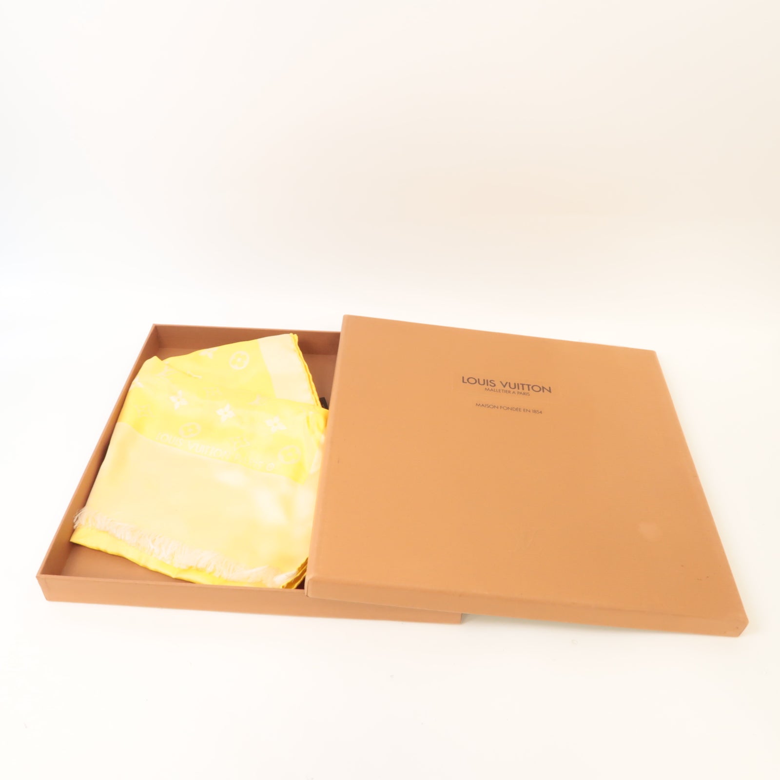 LOUIS VUITTON 絲質Scarf絲巾黃色
