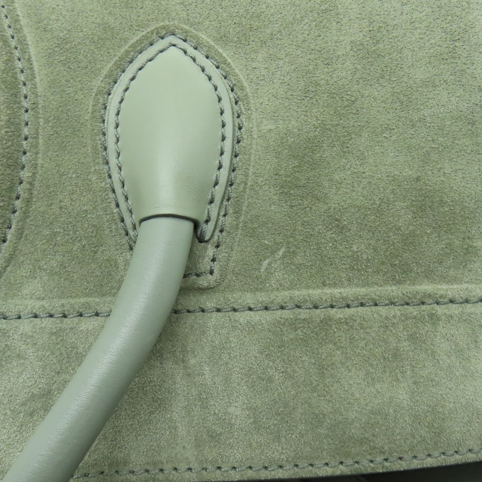 CELINE 麂皮皮革Mini Luggage金扣手挽袋灰色