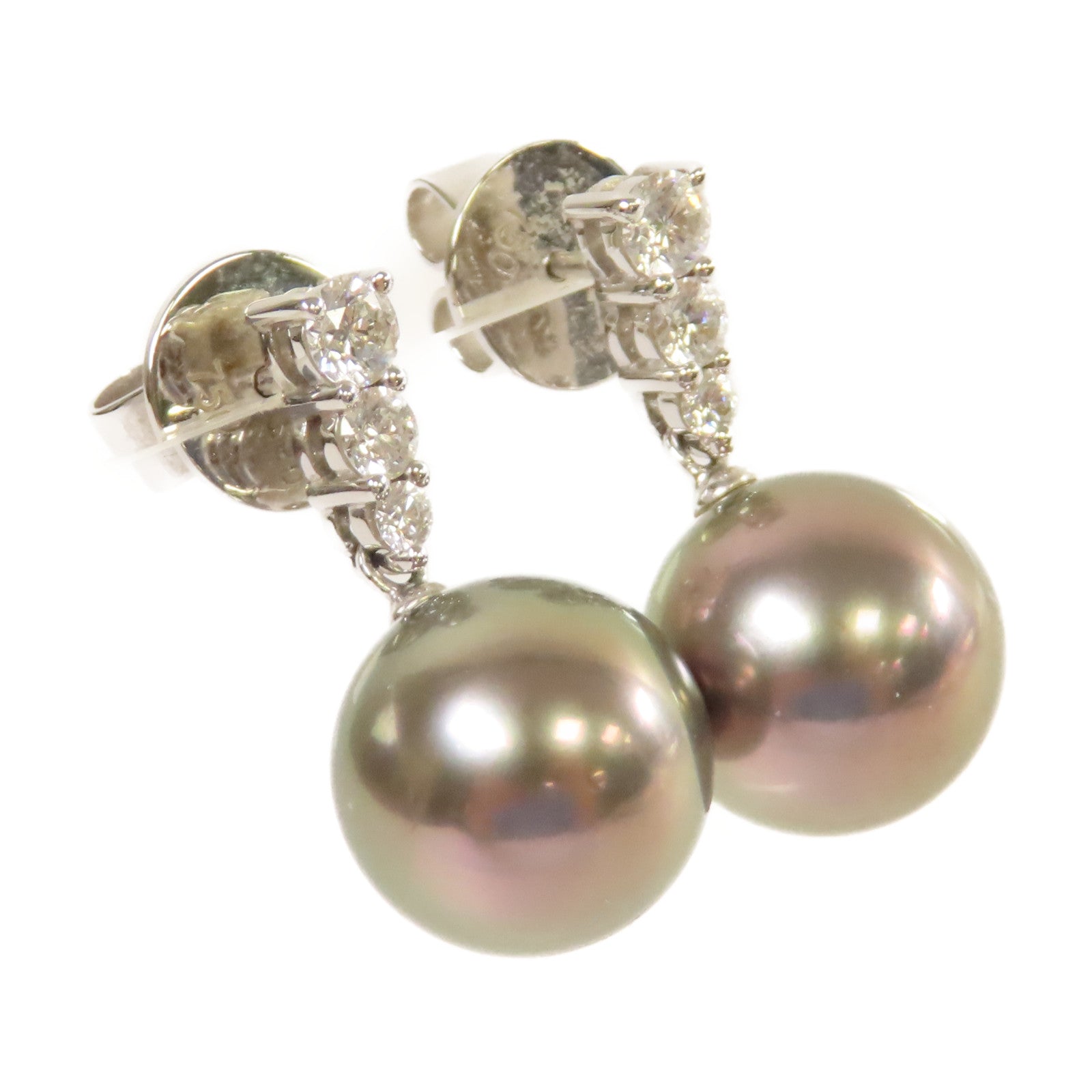 MIKIMOTO 18K白金/珍珠Pearl Earrings耳環銀色