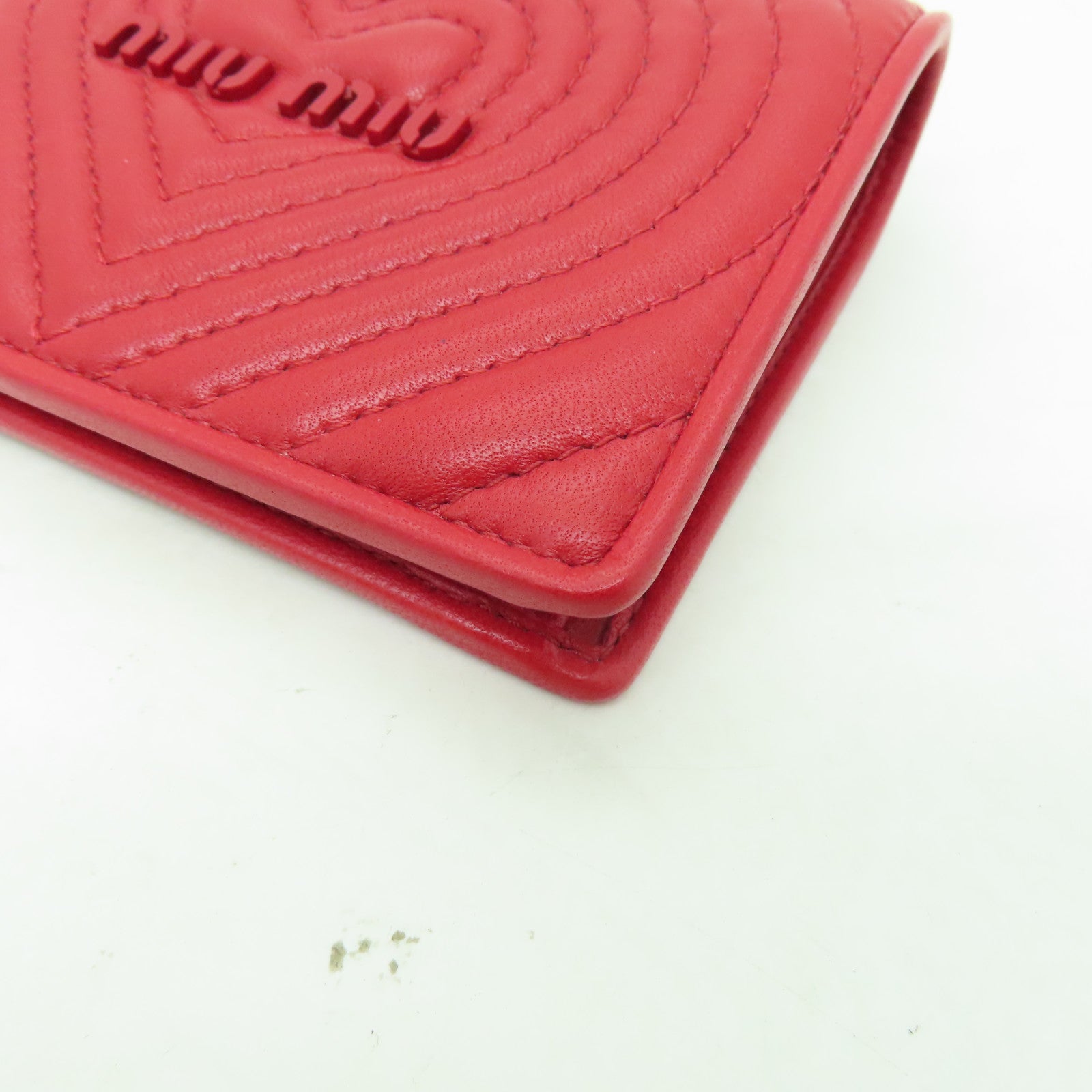 Miu Miu 羊皮皮革Wallet金扣錢包紅色