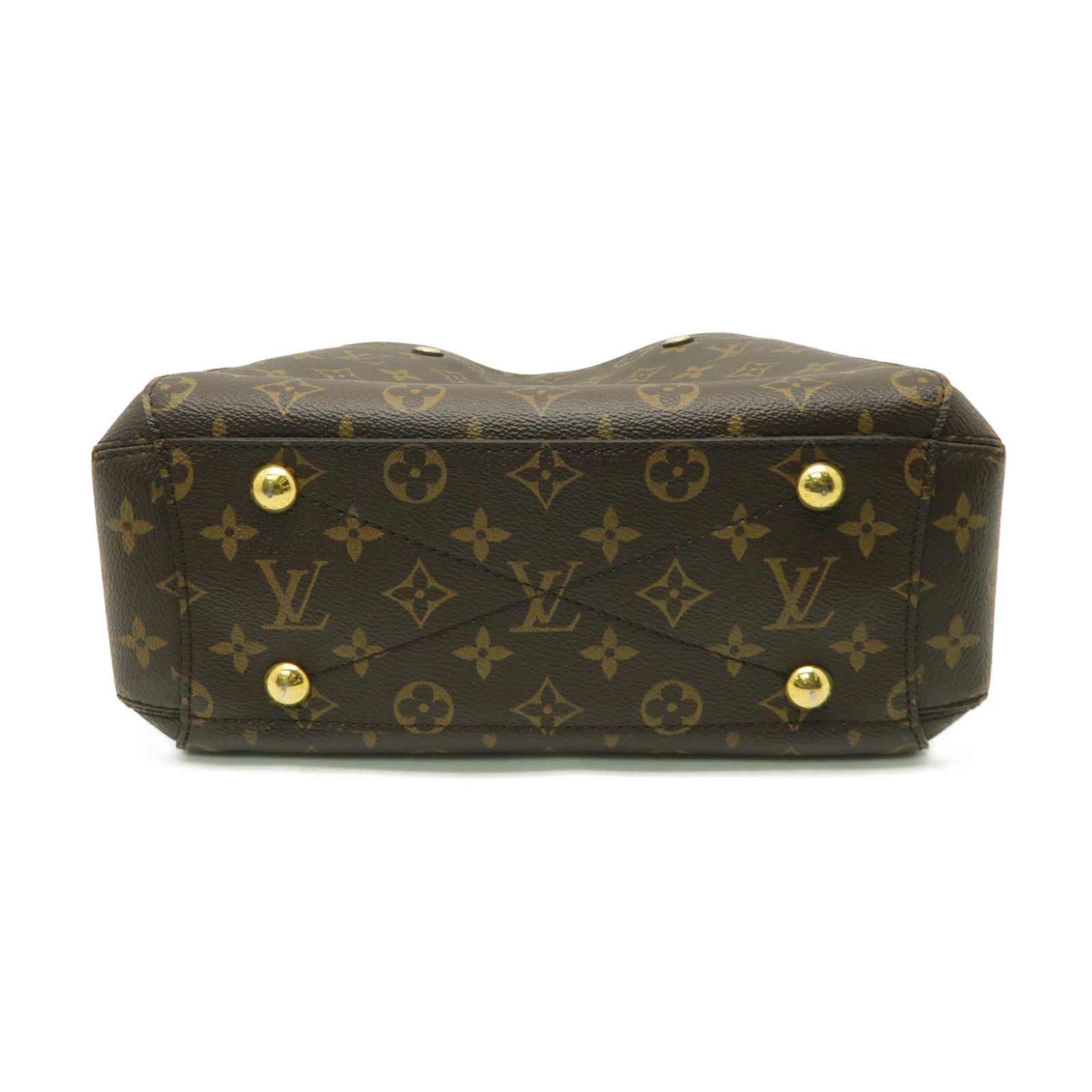 LOUIS VUITTON Monogram Montaigne BB金扣手挽肩背兩用袋棕色