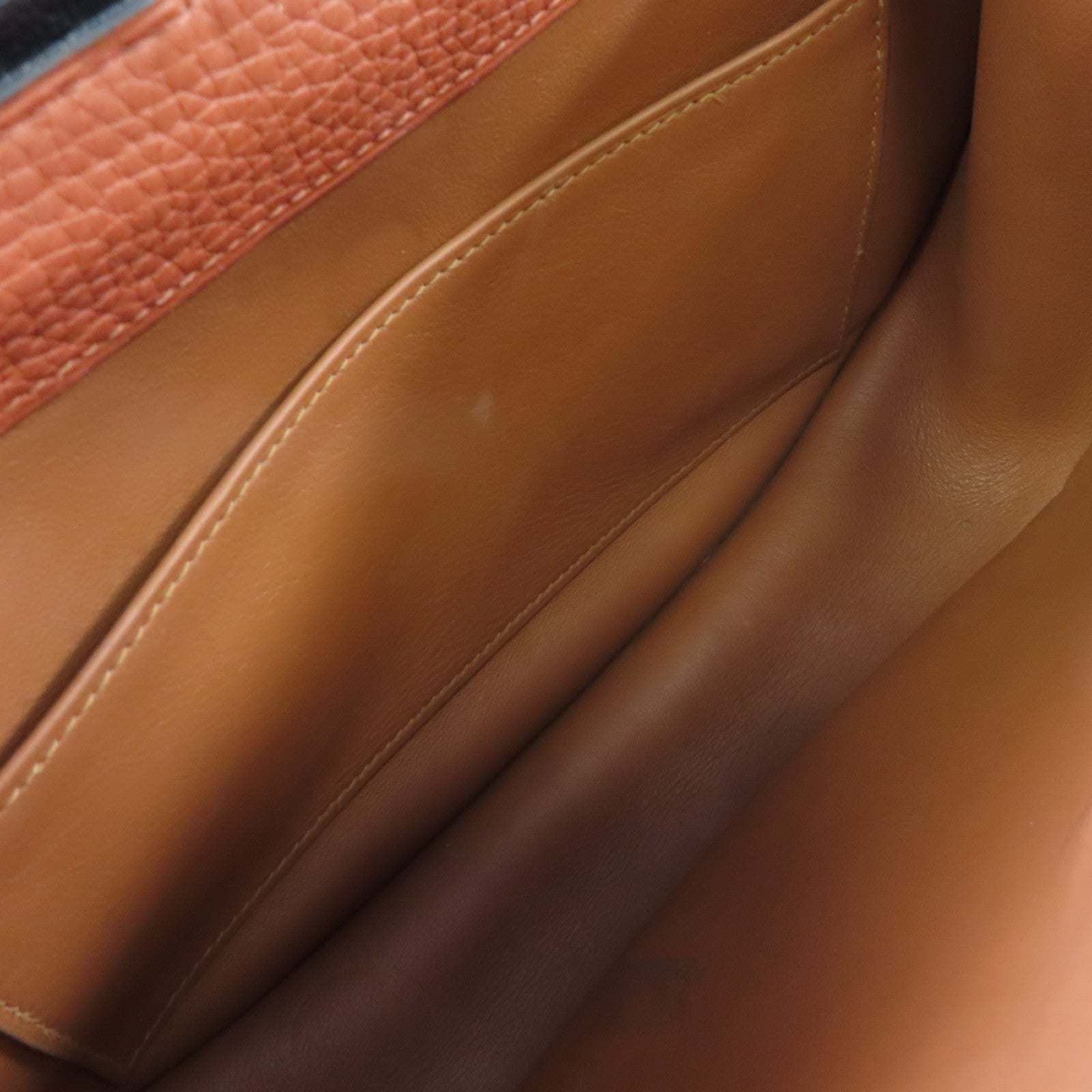 HERMES Clemence皮革Sac Saut 25 Shoulder Bag金扣肩背袋6C Cuivre/南瓜色
