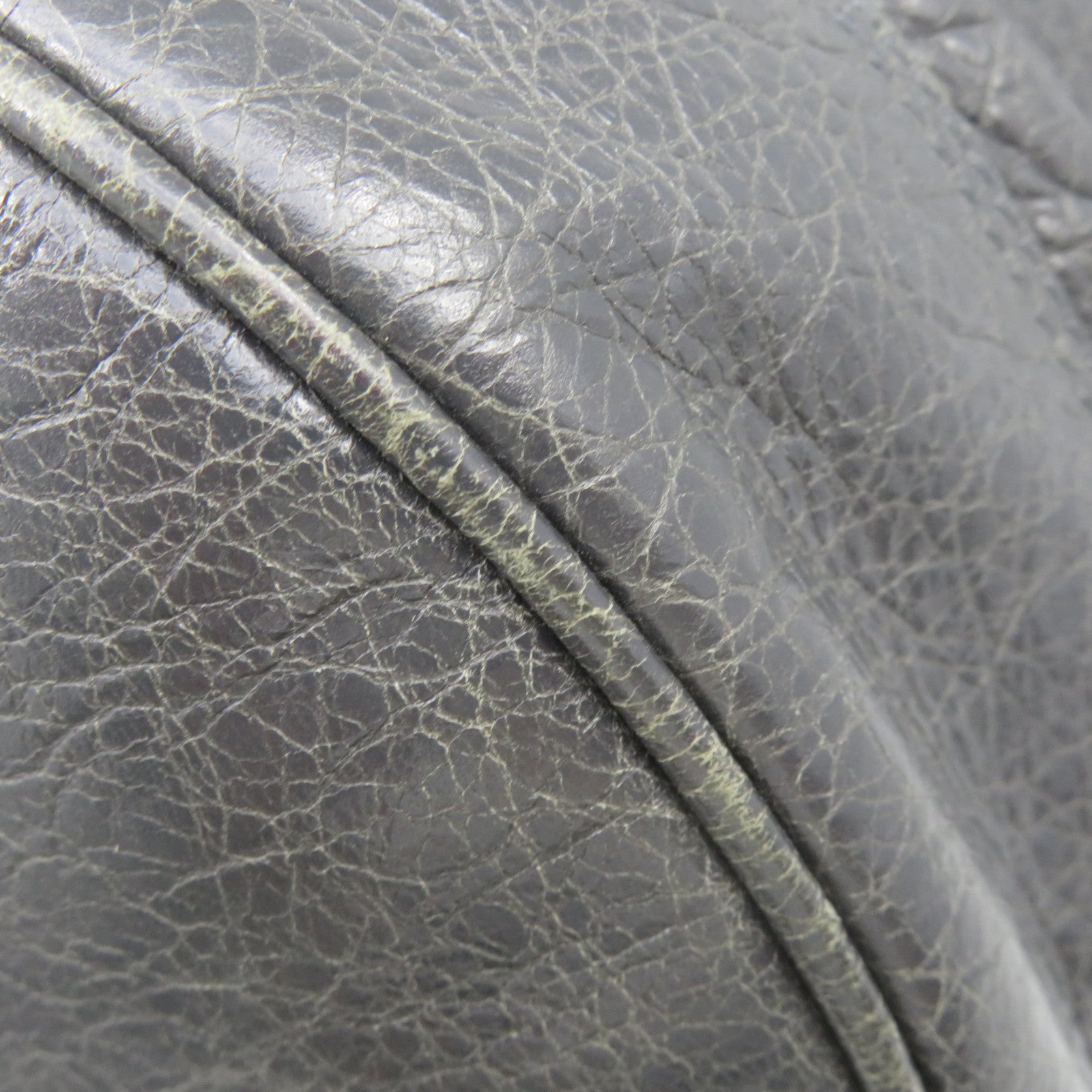 BALENCIAGA Cowhide Leather 2Way Shoulder Bag Handle Shoulder Bag Charcoal Gray