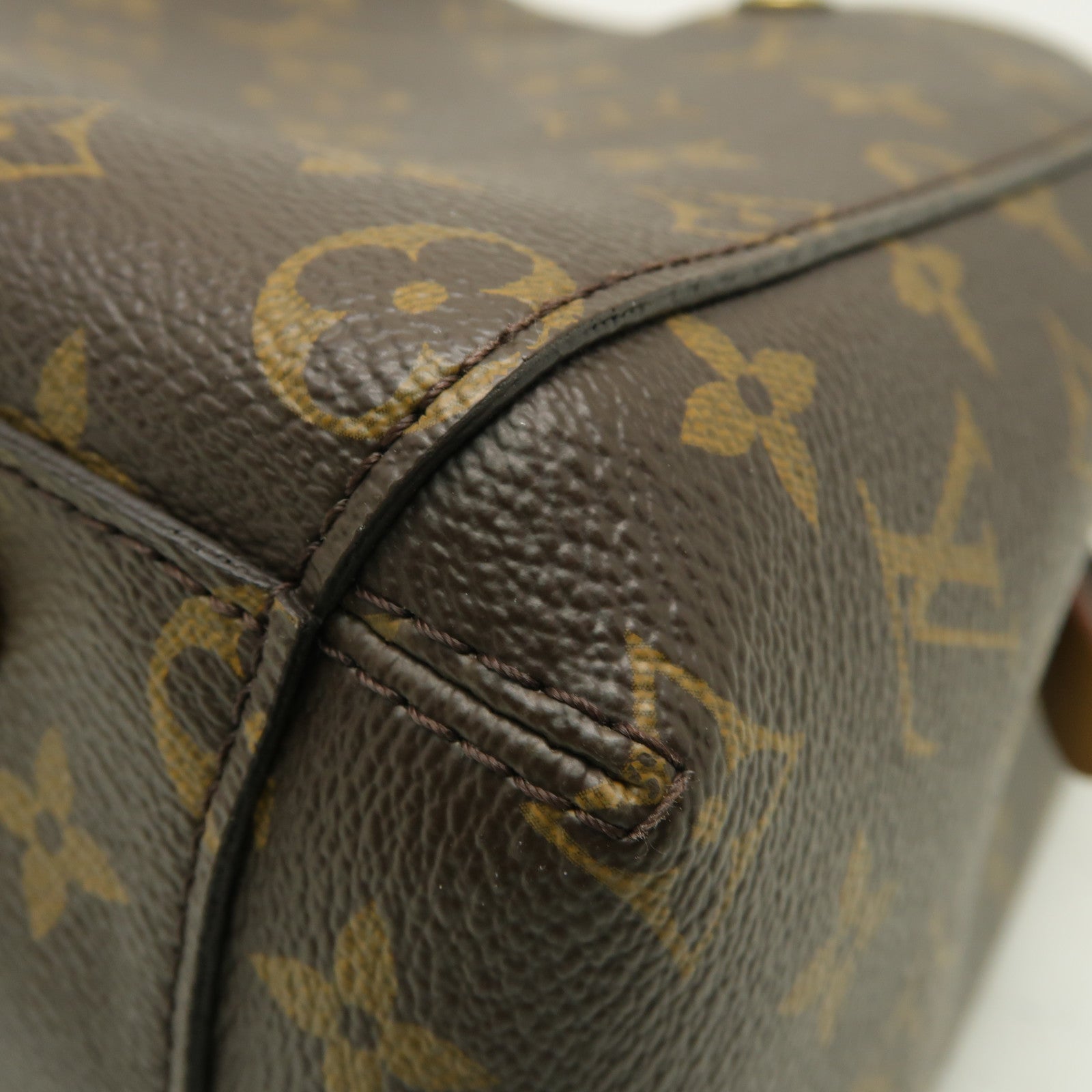 LOUIS VUITTON Monogram Montaigne BB金扣手挽肩背兩用袋棕色