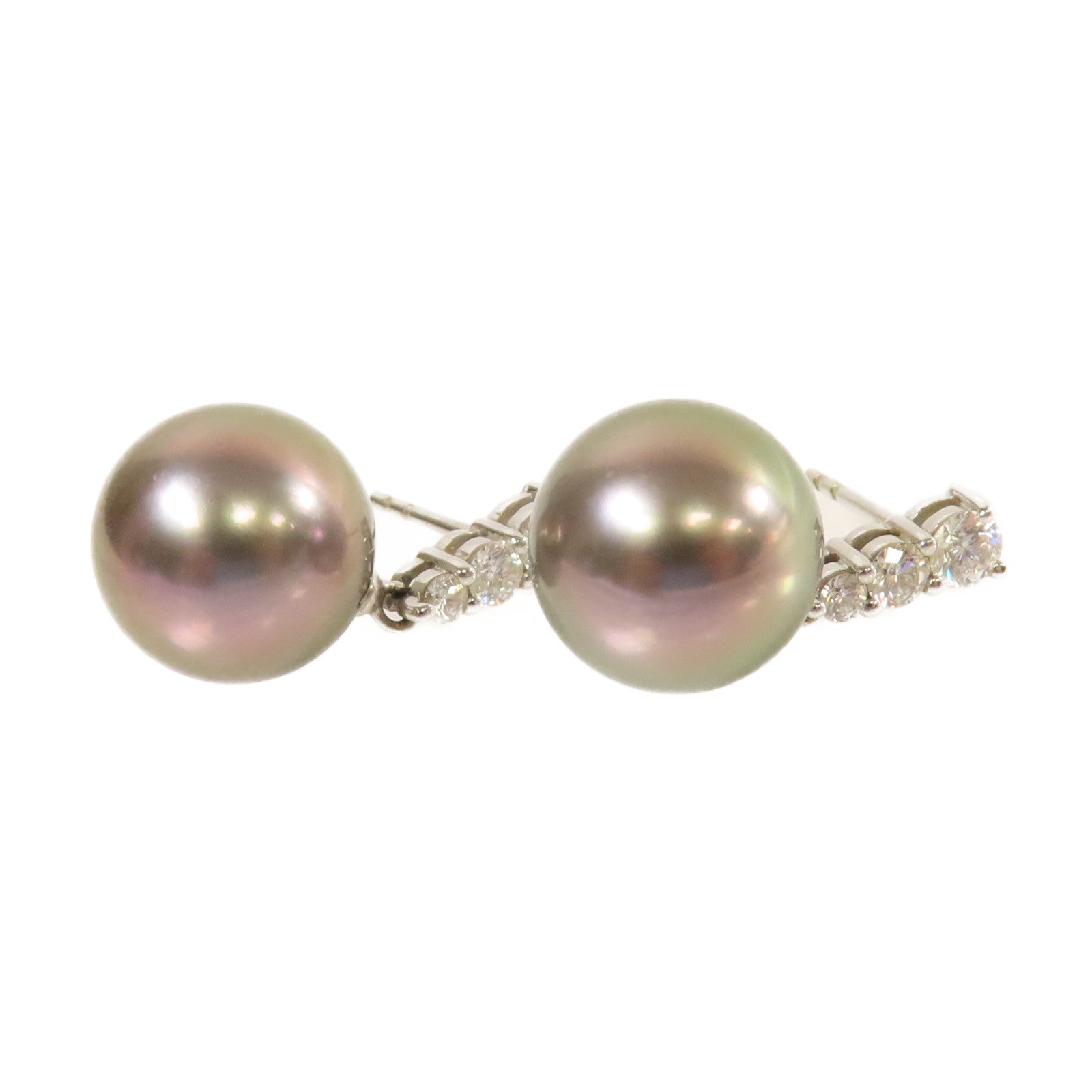MIKIMOTO 18K白金/珍珠Pearl Earrings耳環銀色