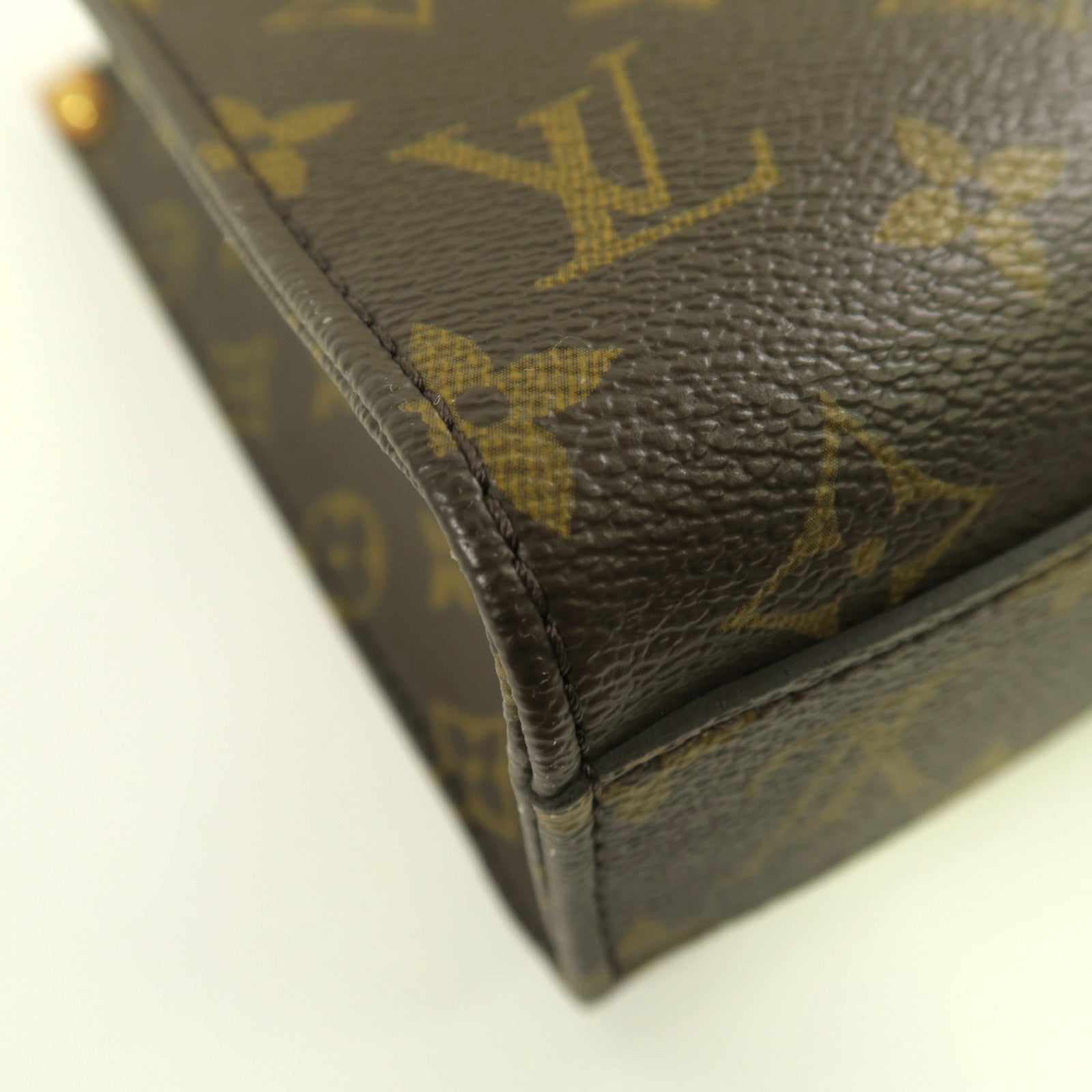 LOUIS VUITTON Monogram Sac Plat BB金扣手挽肩背兩用袋啡色