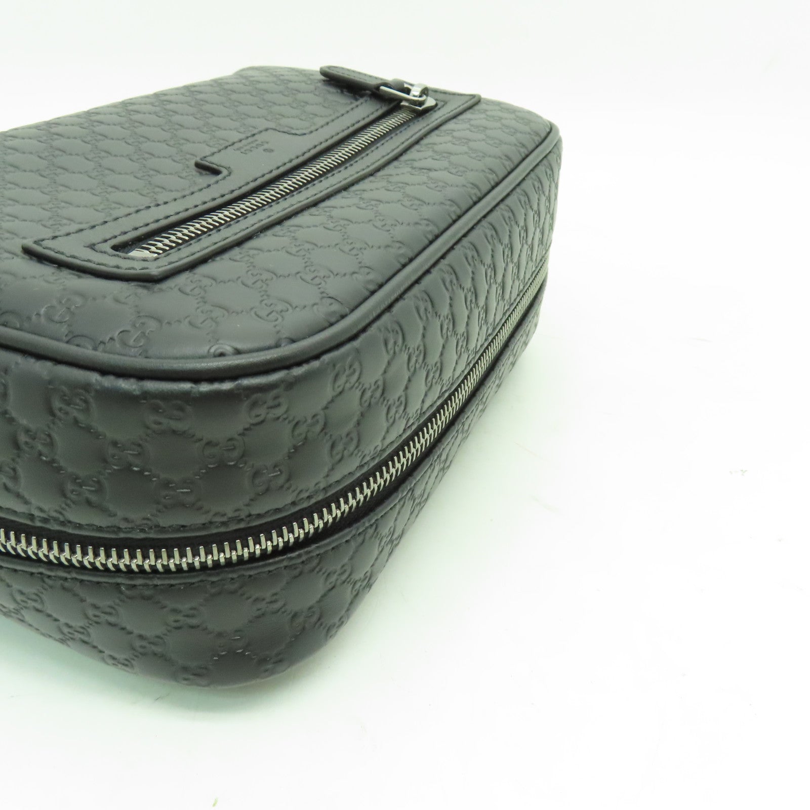 GUCCI 牛皮皮革Clutch Bag銀扣手拿包黒色