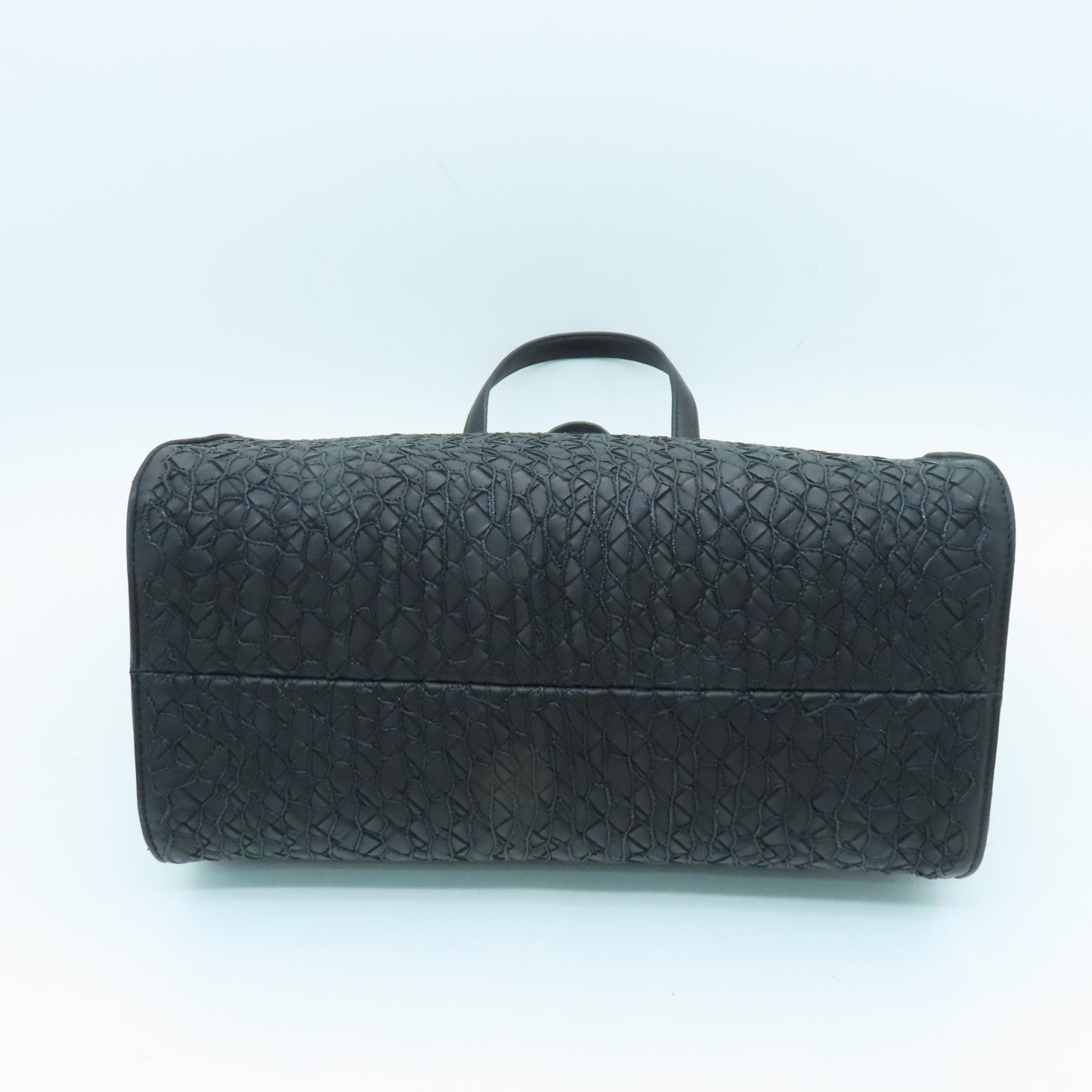 BOTTEGA VENETA Cowhide Leather Hand Bag Black Buckle Hand Bag Black