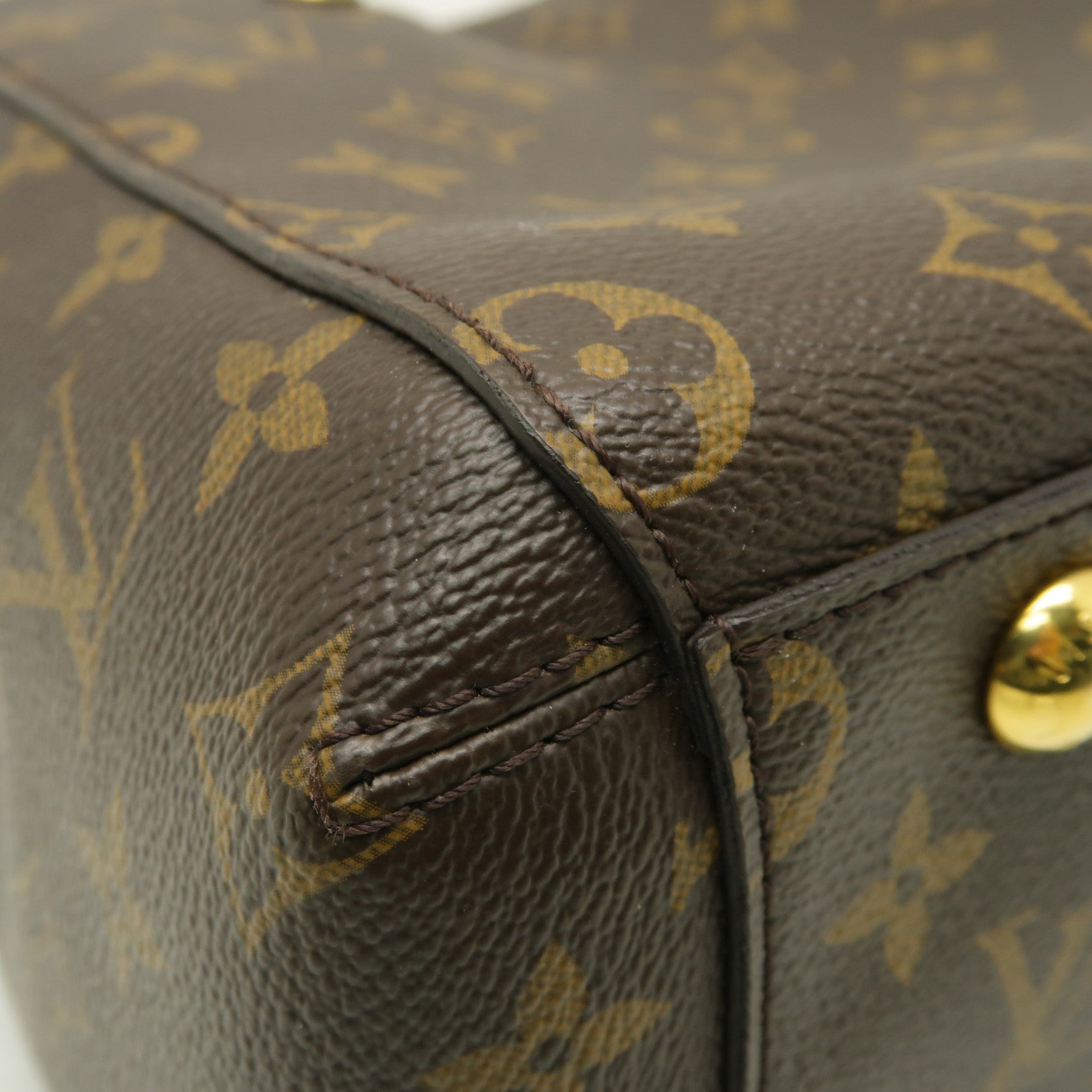LOUIS VUITTON Monogram Montaigne BB金扣手挽肩背兩用袋棕色