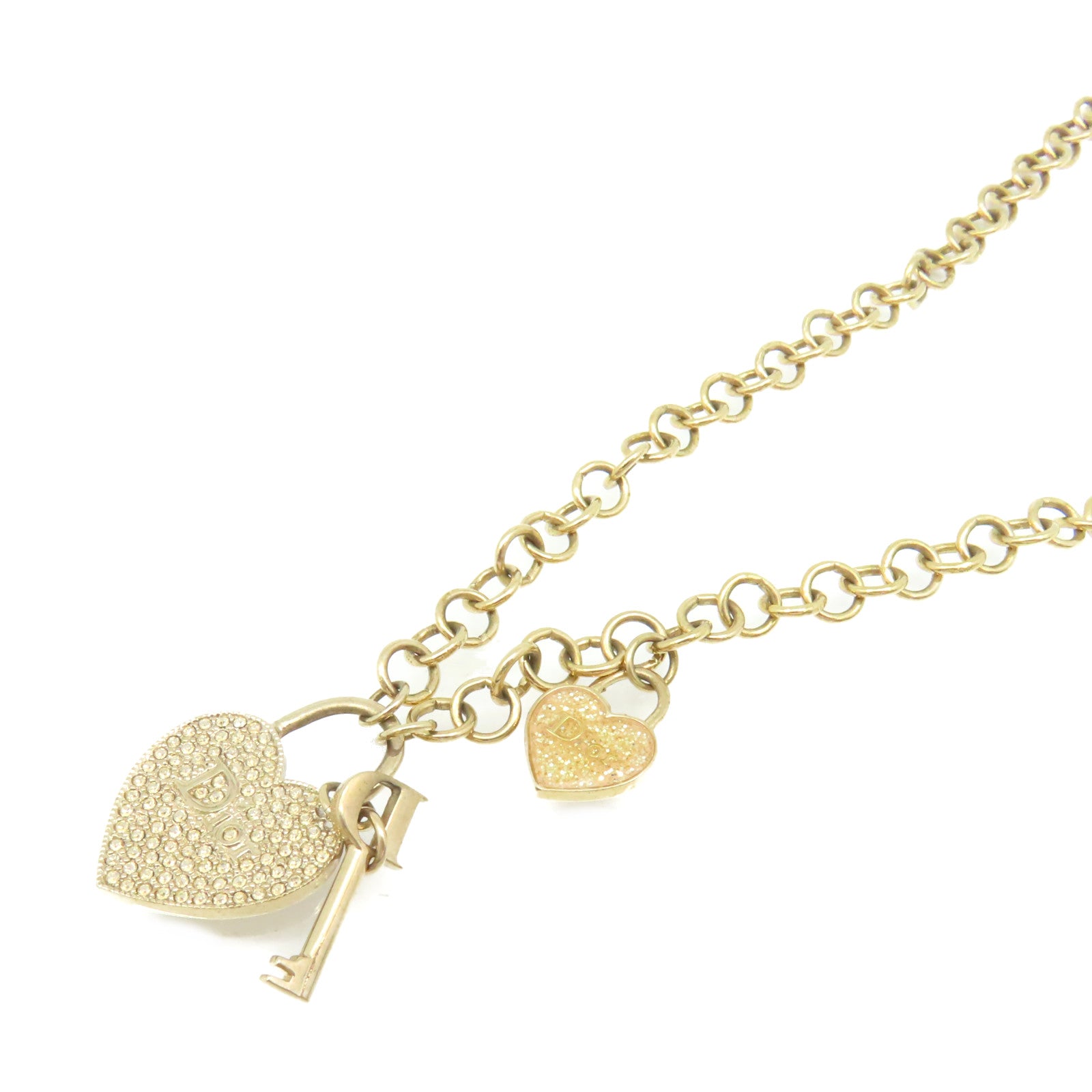 Dior 金屬Heart Key Necklace項鏈金色