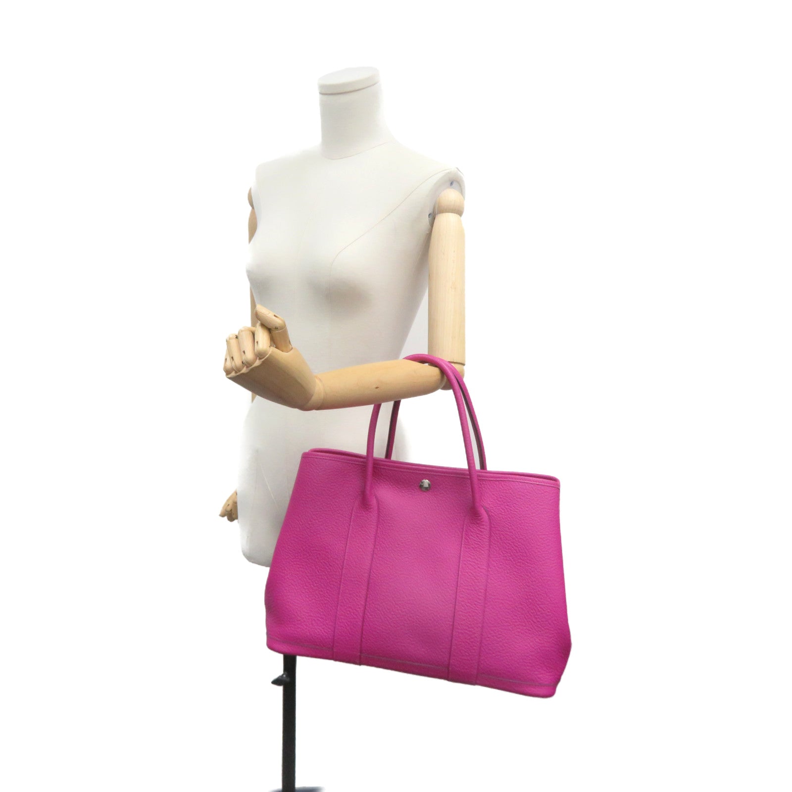 HERMES Country皮革GardenParty PM Hand Bag手挽袋Rose Purple紫色