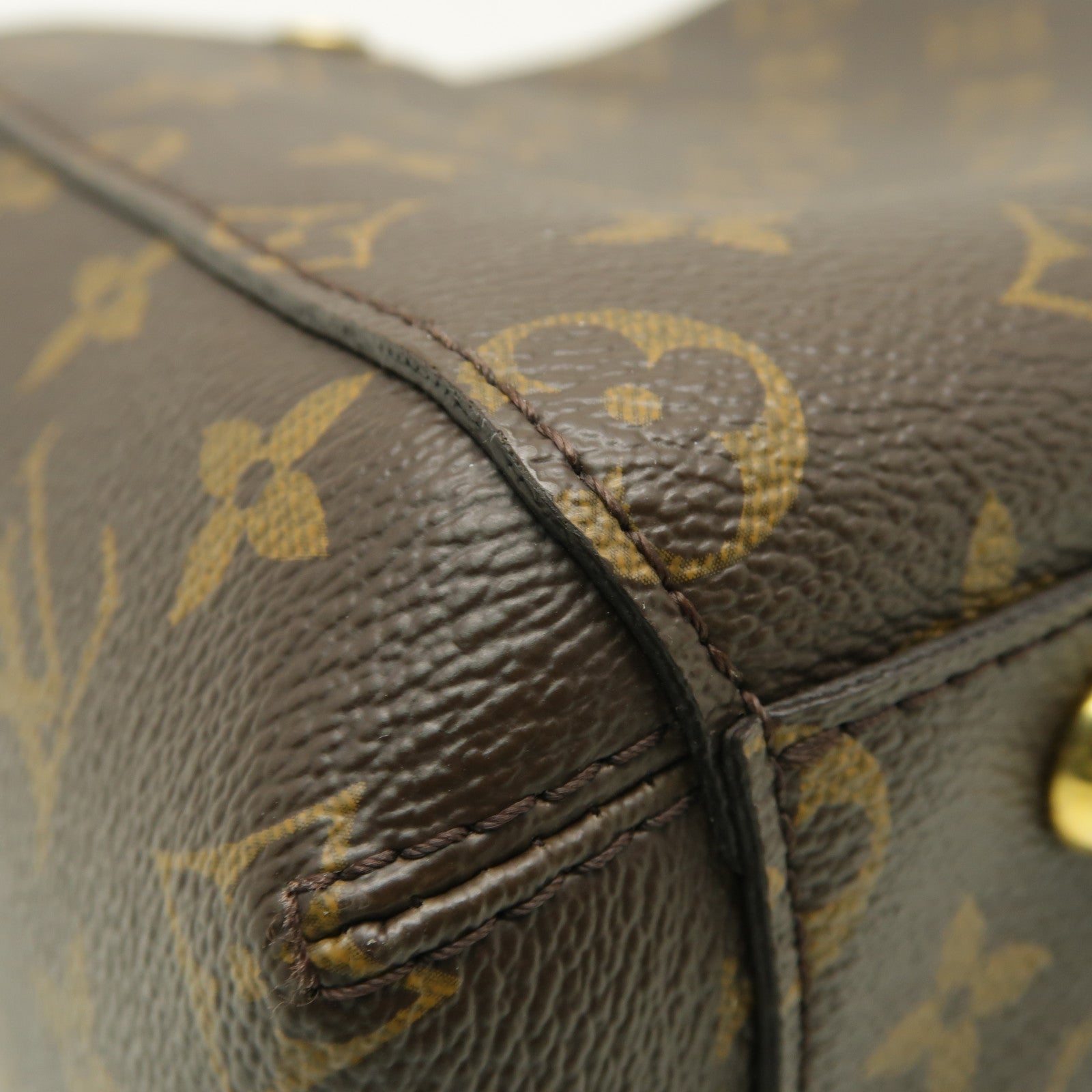 LOUIS VUITTON Monogram Montaigne BB金扣手挽肩背兩用袋棕色