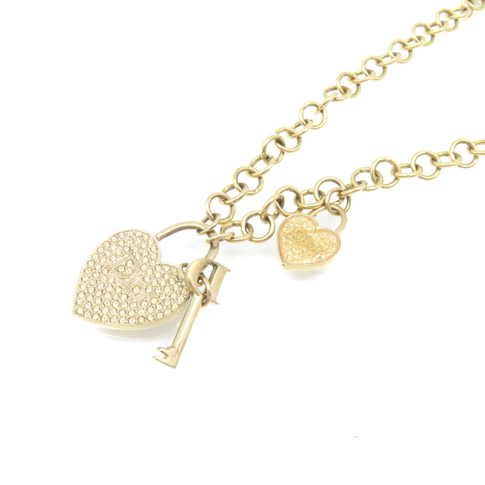 Dior 金屬Heart Key Necklace項鏈金色