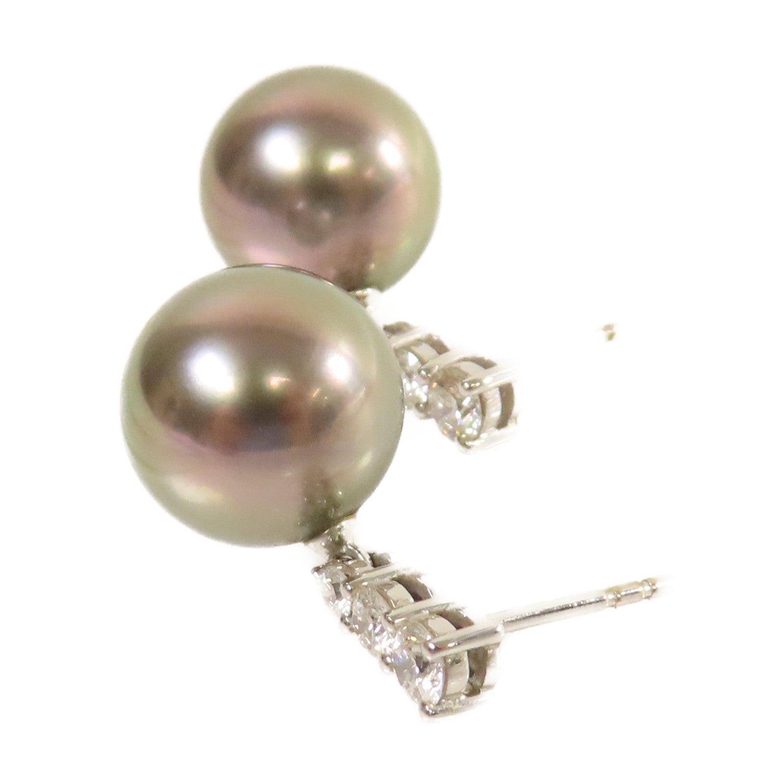 MIKIMOTO 18K白金/珍珠Pearl Earrings耳環銀色
