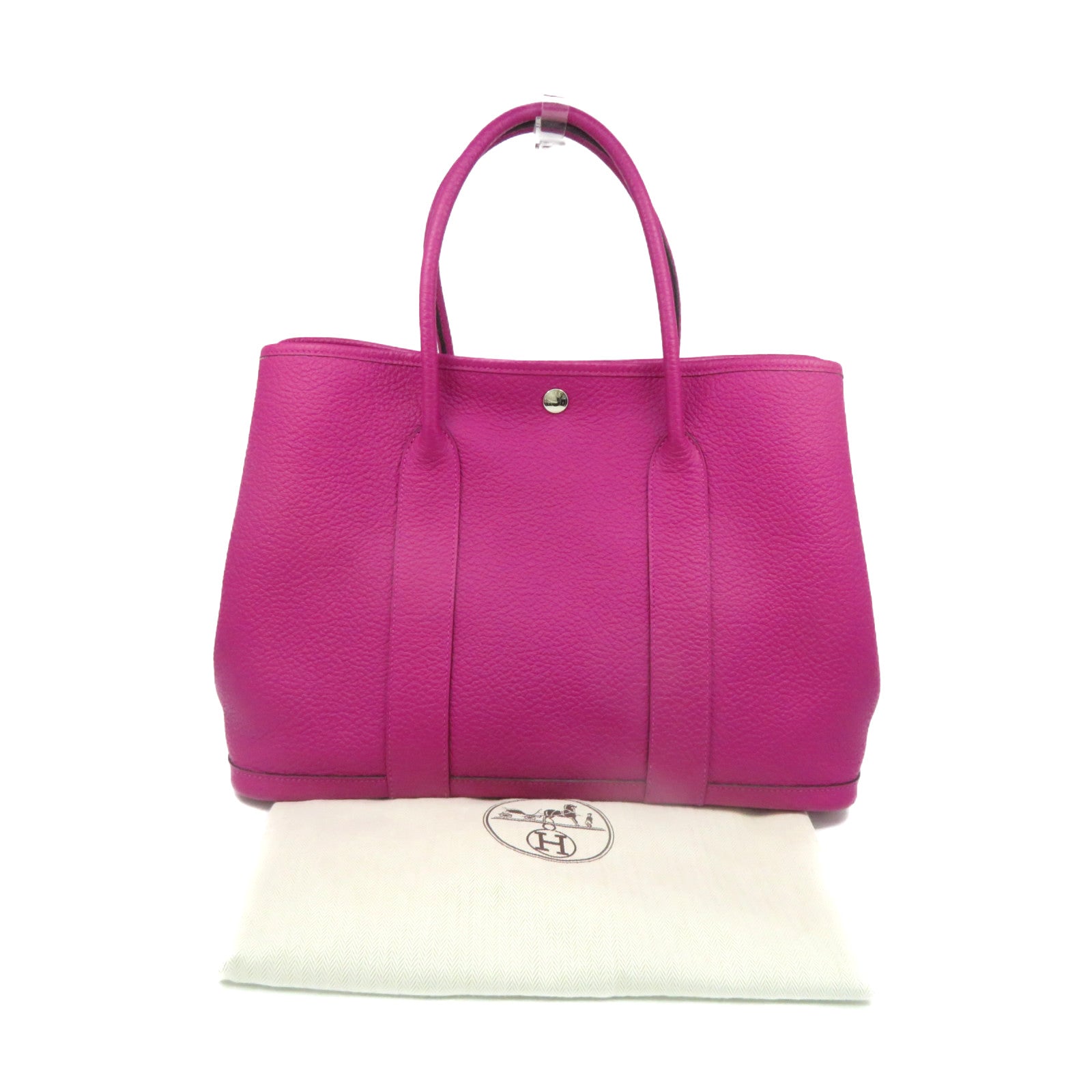 HERMES Country皮革GardenParty PM Hand Bag手挽袋Rose Purple紫色